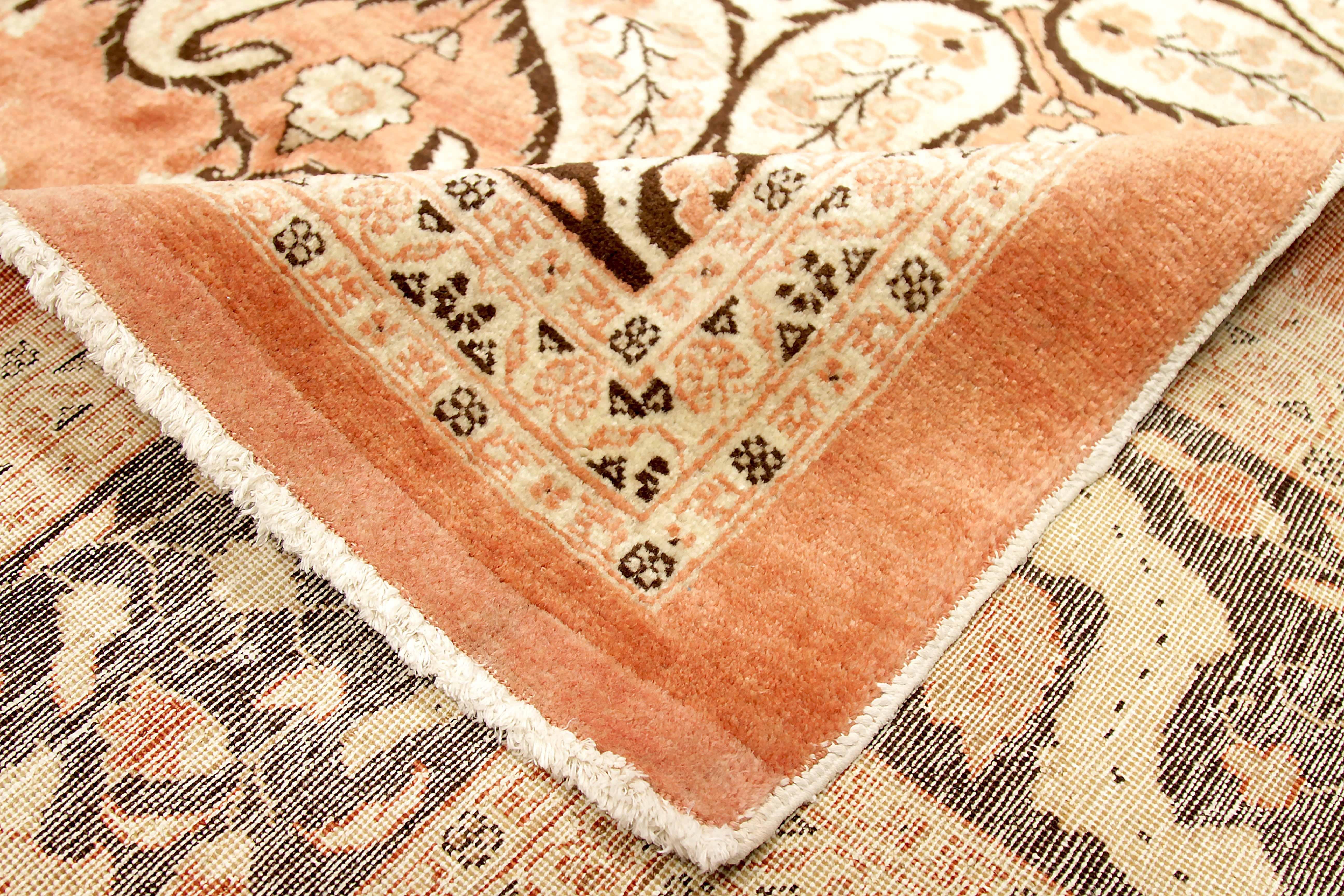 Wool Antique Persian Area Rug Tabriz Design