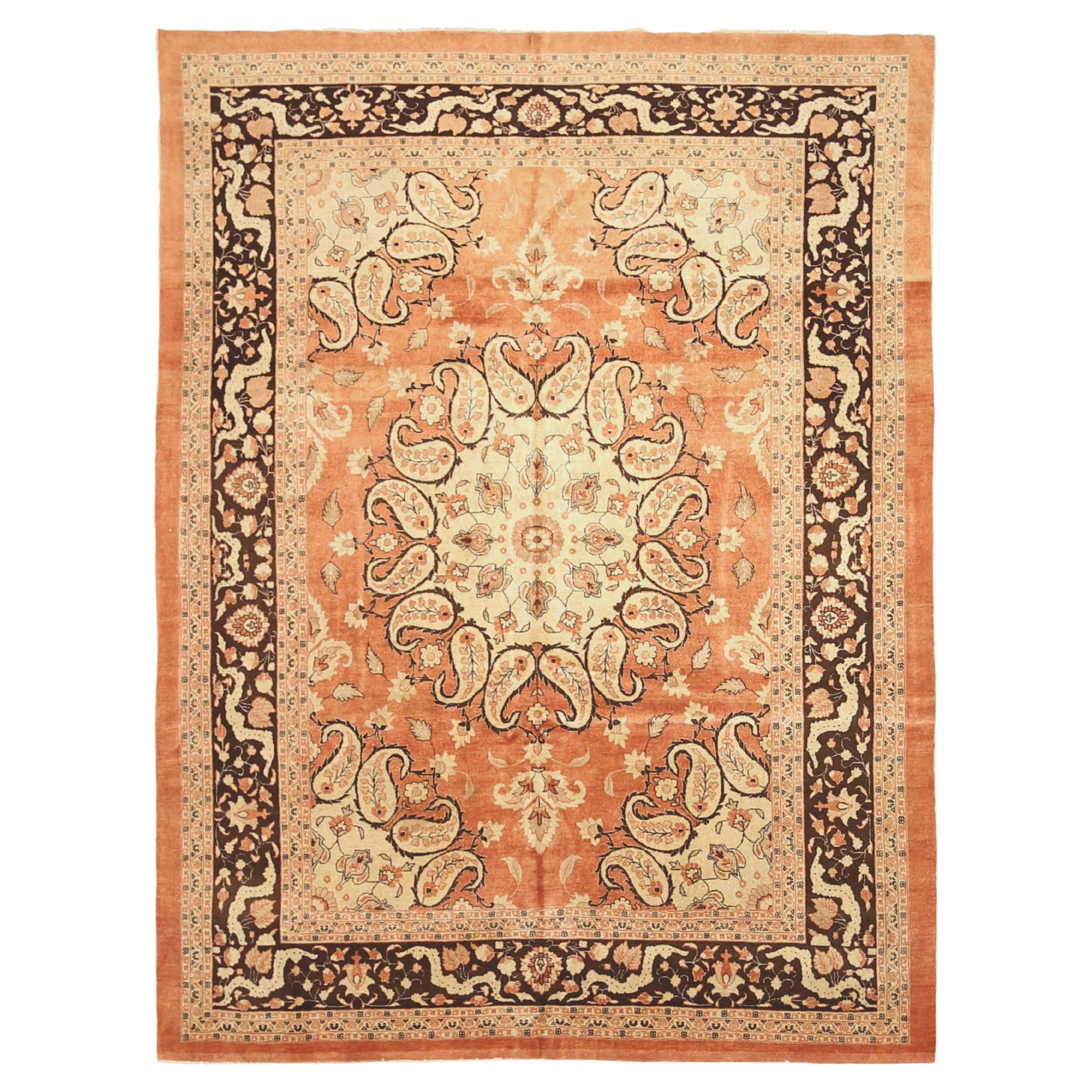 Antique Persian Area Rug Tabriz Design