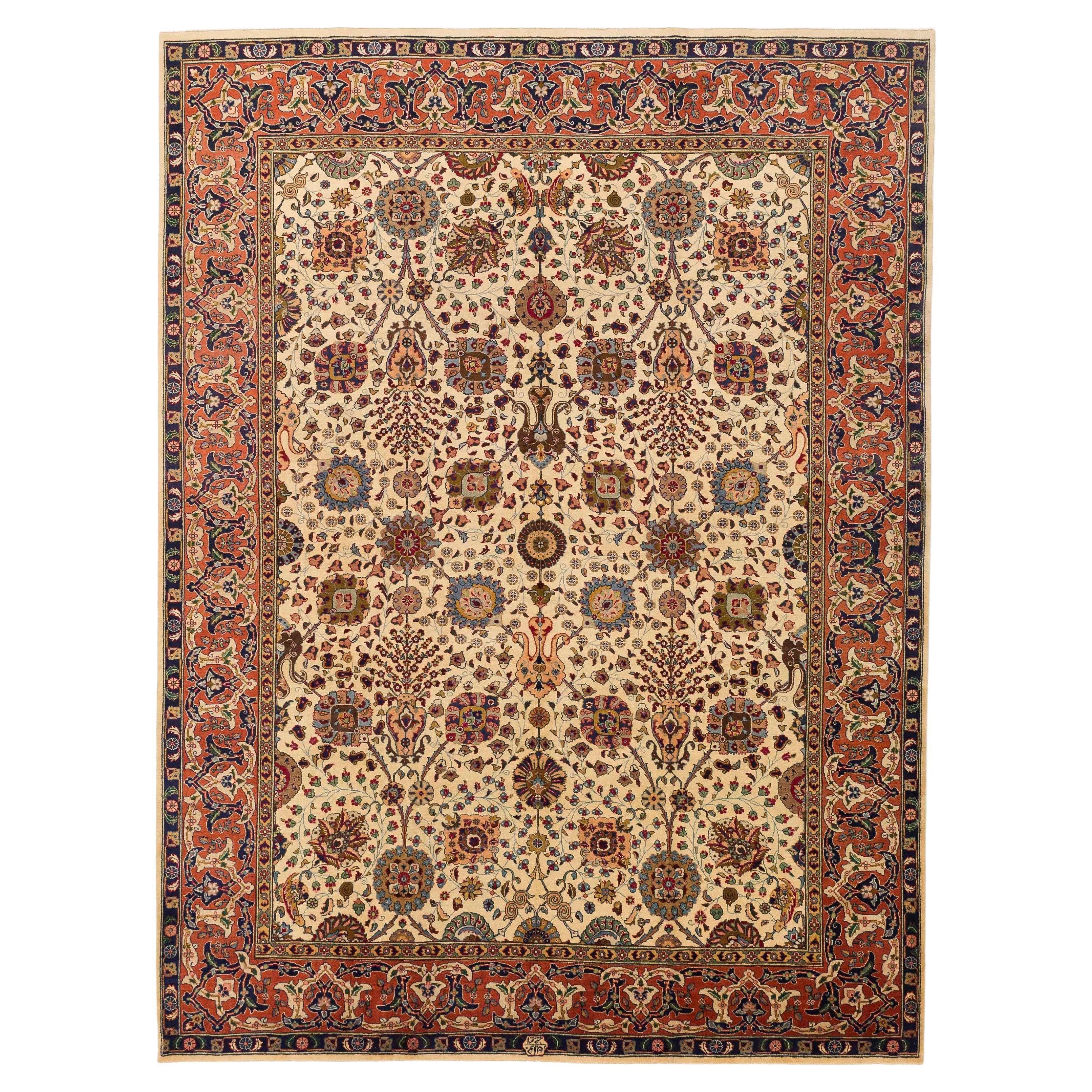 Tapis persan ancien motif Tabriz en vente