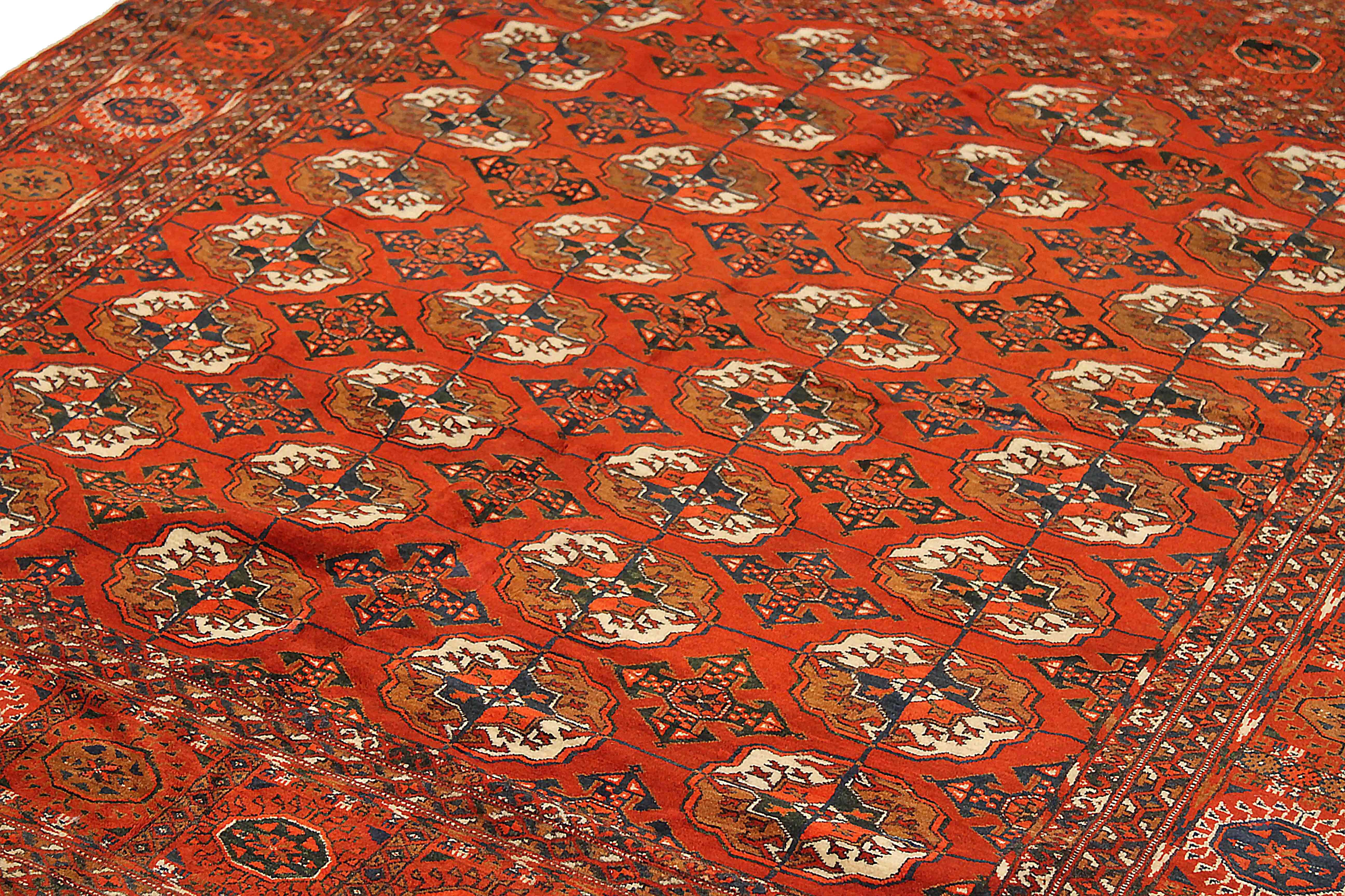 Other Antique Persian Area Rug Turkeman Design For Sale