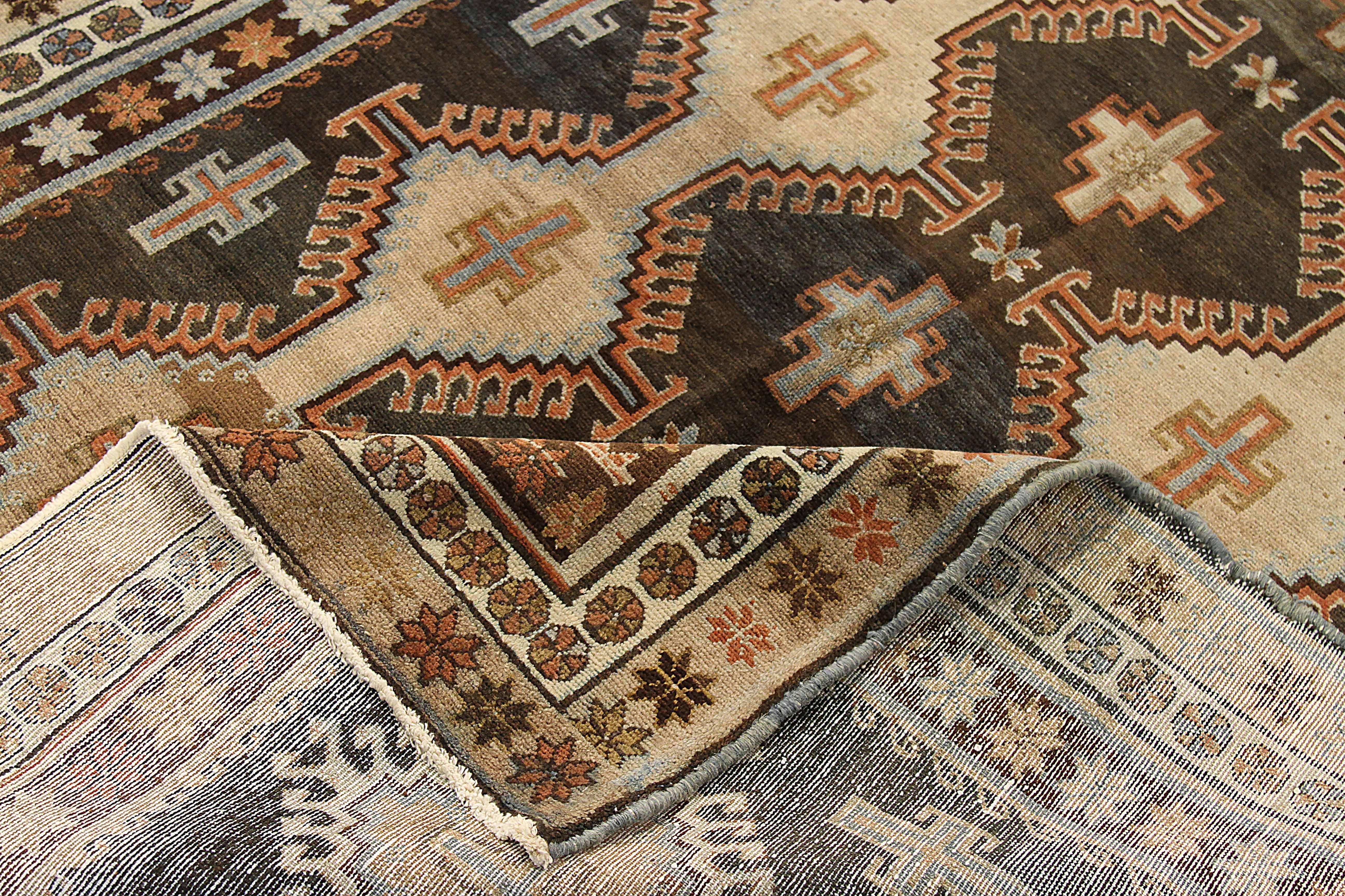 Hand-Woven Antique Persian Area Rug Varamin Design For Sale