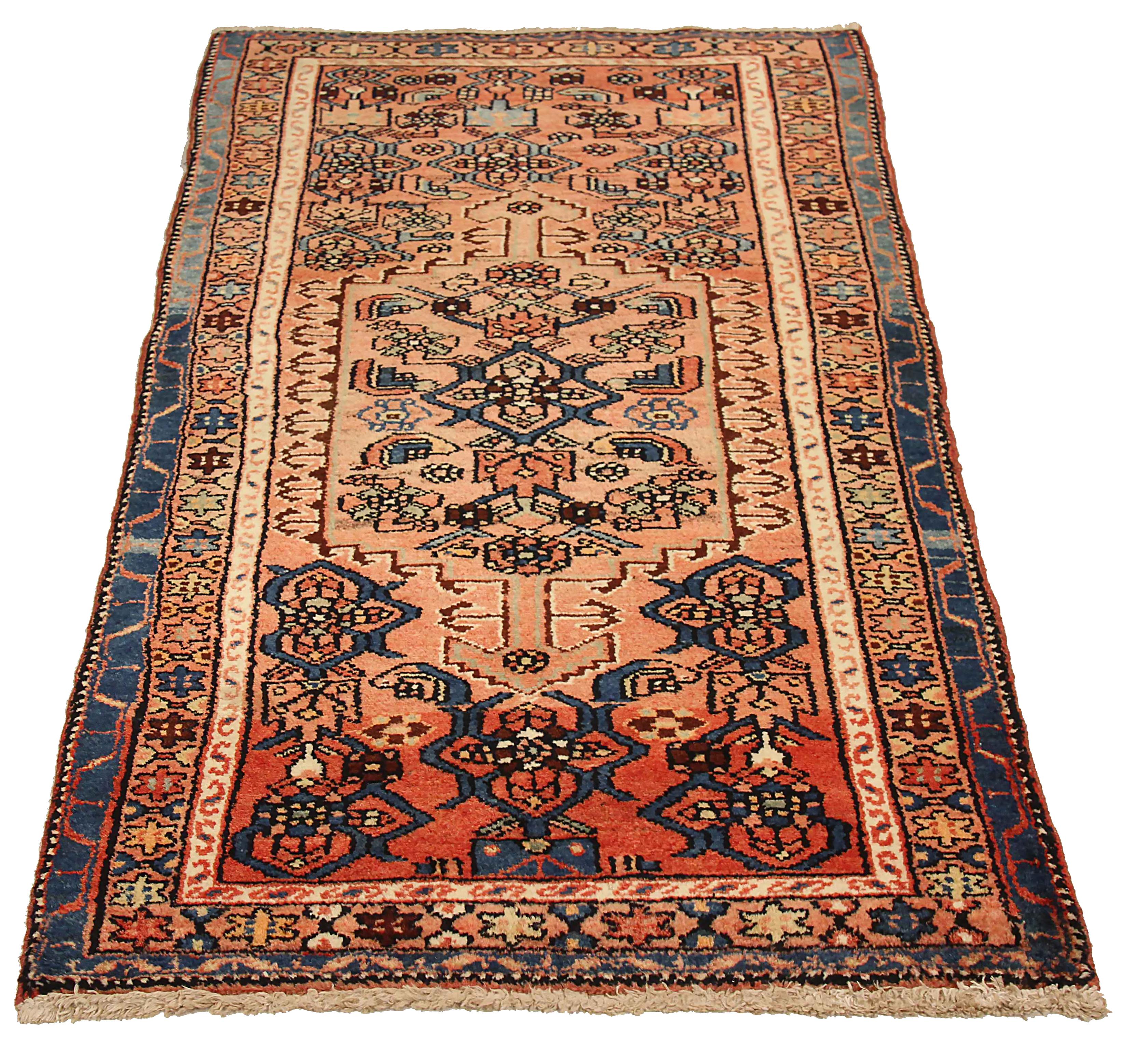 Antique Persian area rug handwoven from the finest sheep’s wool. It’s colored with all-natural vegetable dyes that are safe for humans and pets. It’s a traditional Zanjan design handwoven by expert artisans. It’s a lovely area rug that can be