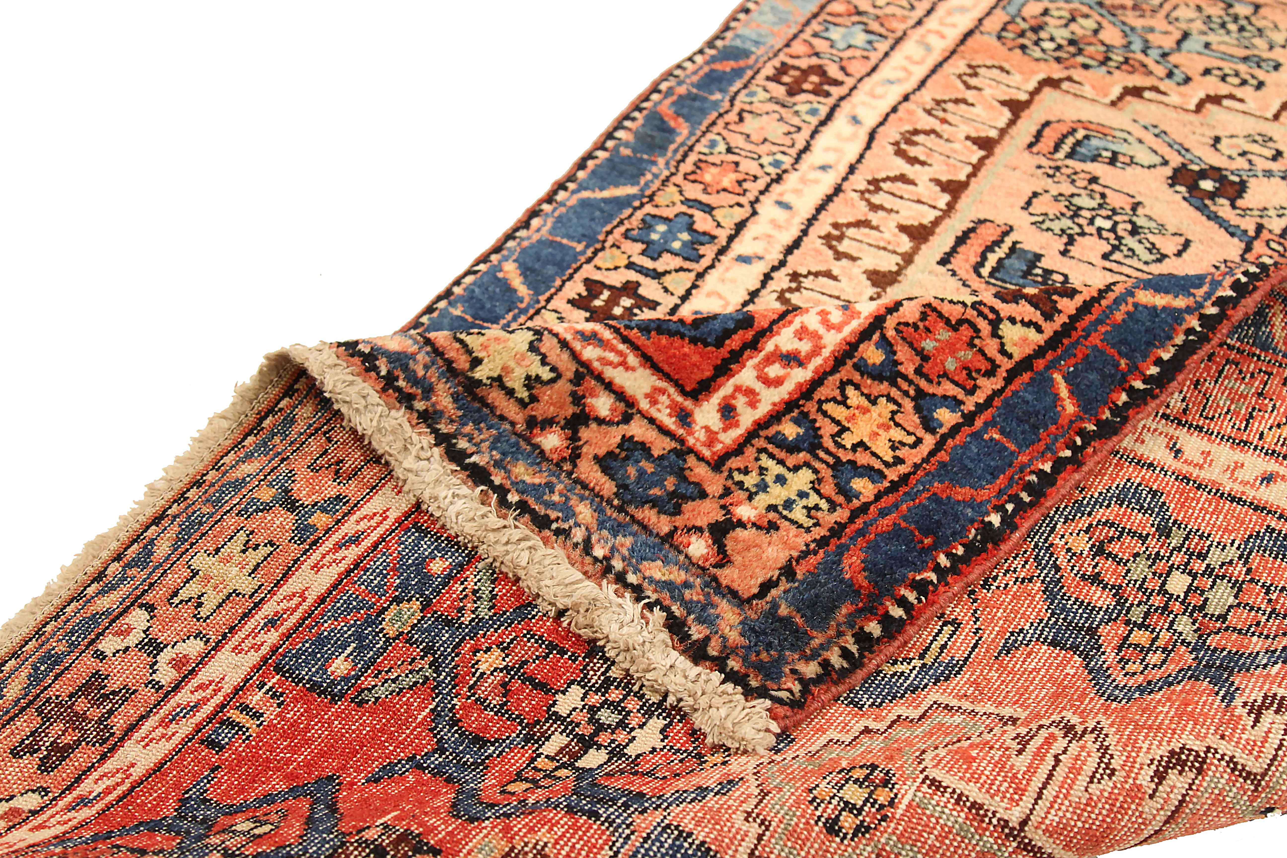 Hand-Woven Antique Persian Area Rug Zanjan Design For Sale