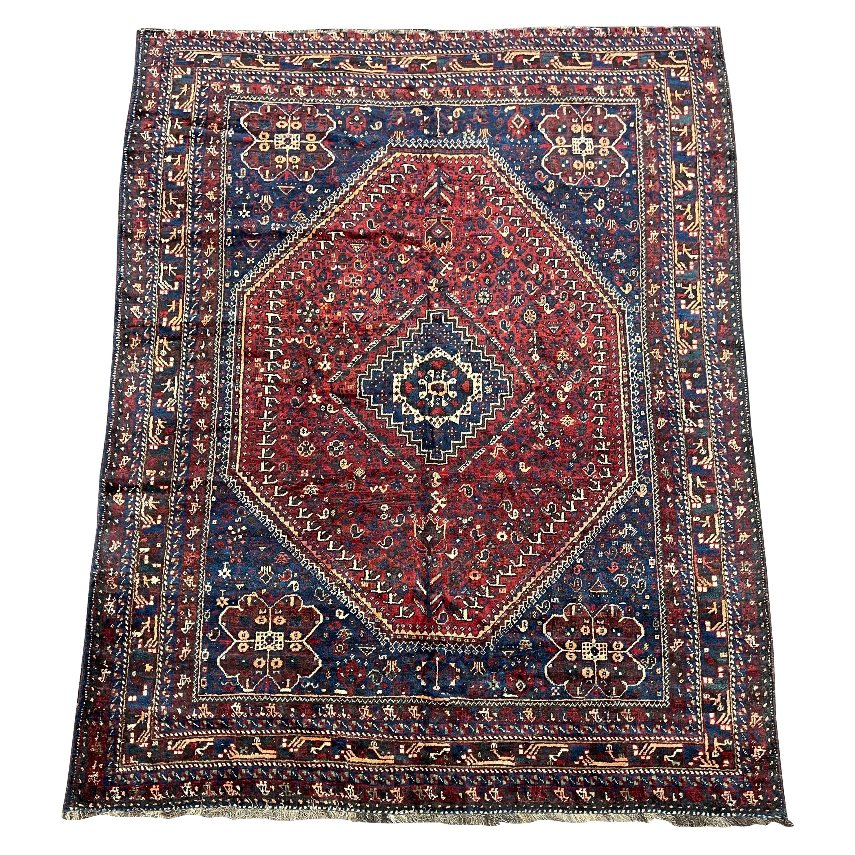 Antico tappeto persiano Ashfar del 1930 circa