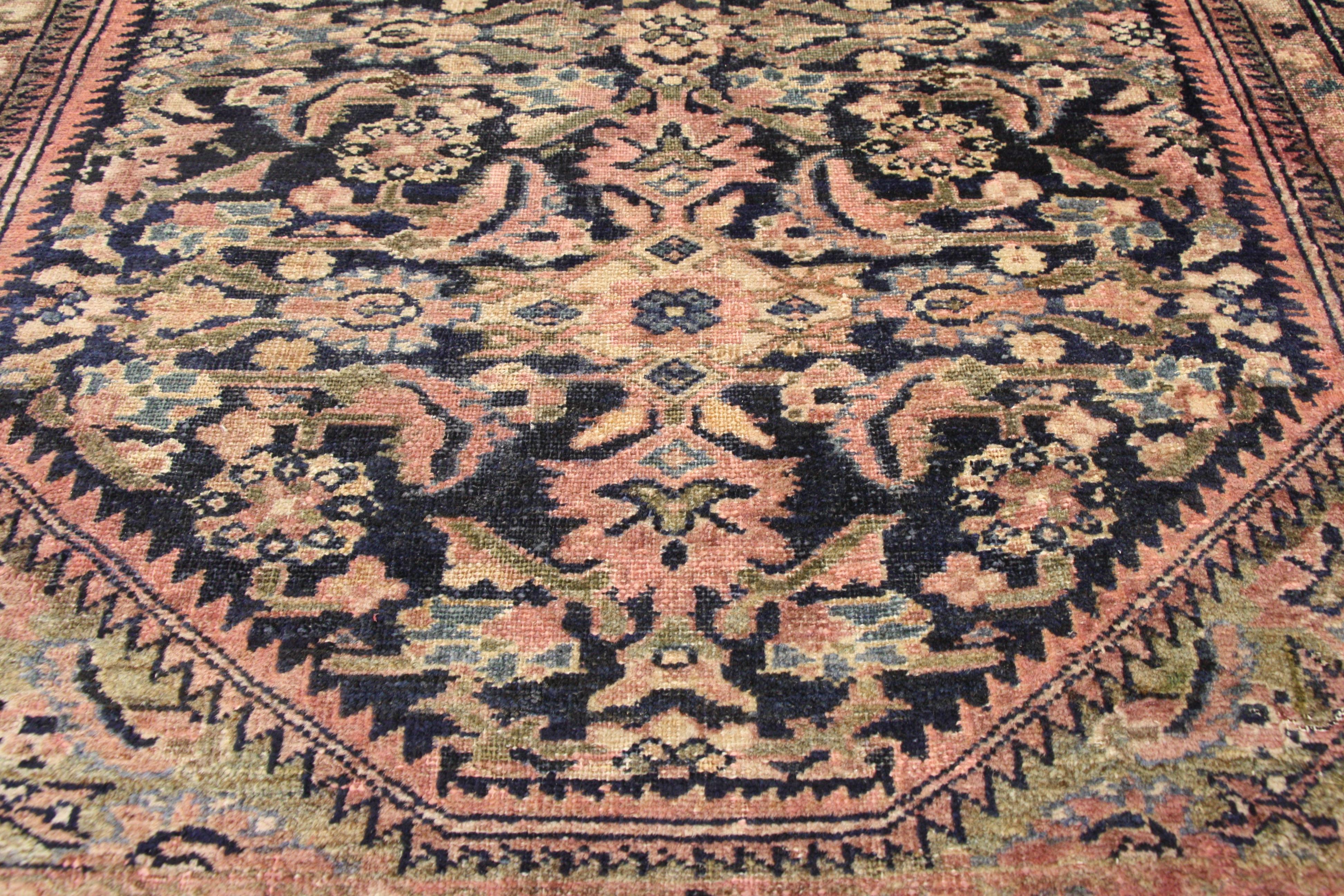 Georgian Antique Persian Assadabad Hamadan Accent Rug For Sale