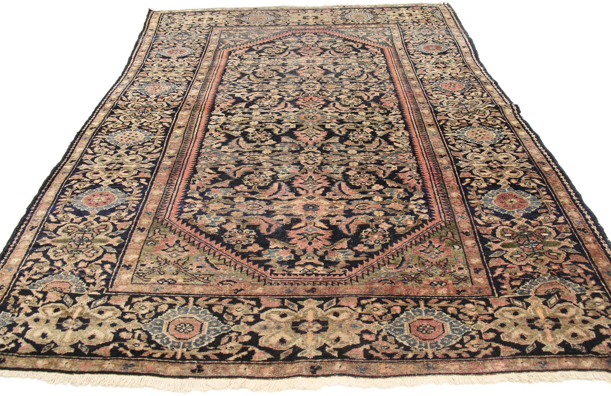 Alfombra de acento persa antigua Assadabad Hamadan Georgiano en venta