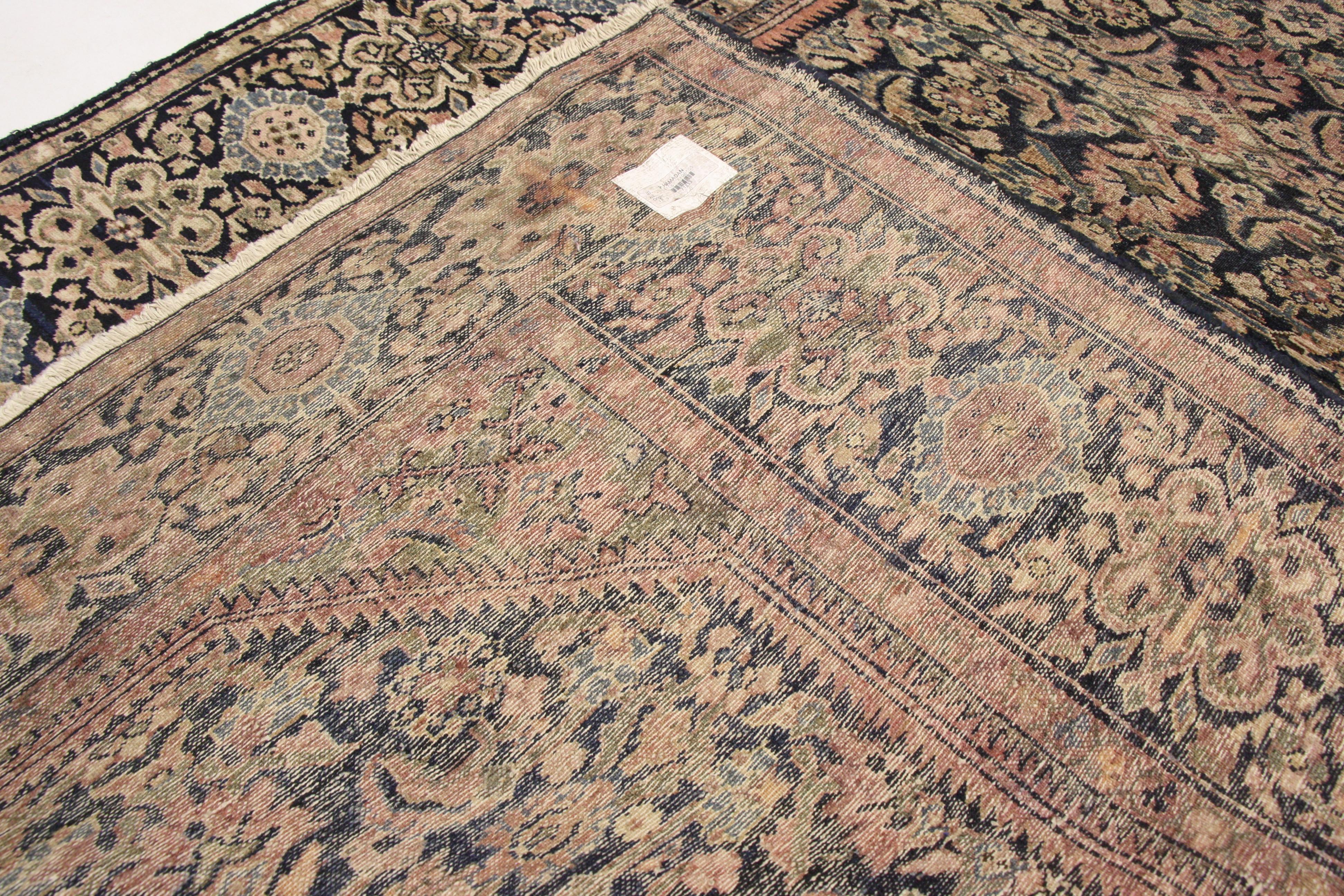 Hand-Knotted Antique Persian Assadabad Hamadan Accent Rug For Sale