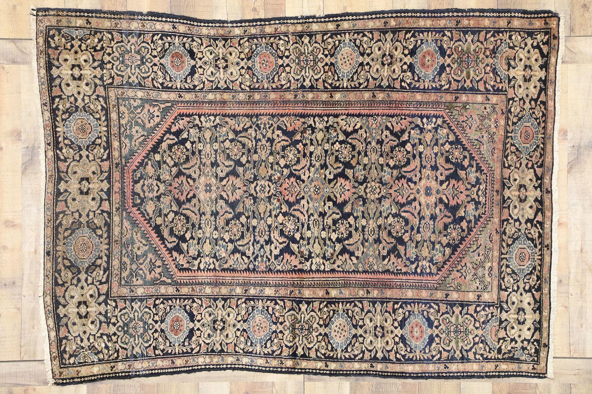 Alfombra de acento persa antigua Assadabad Hamadan siglo XX en venta