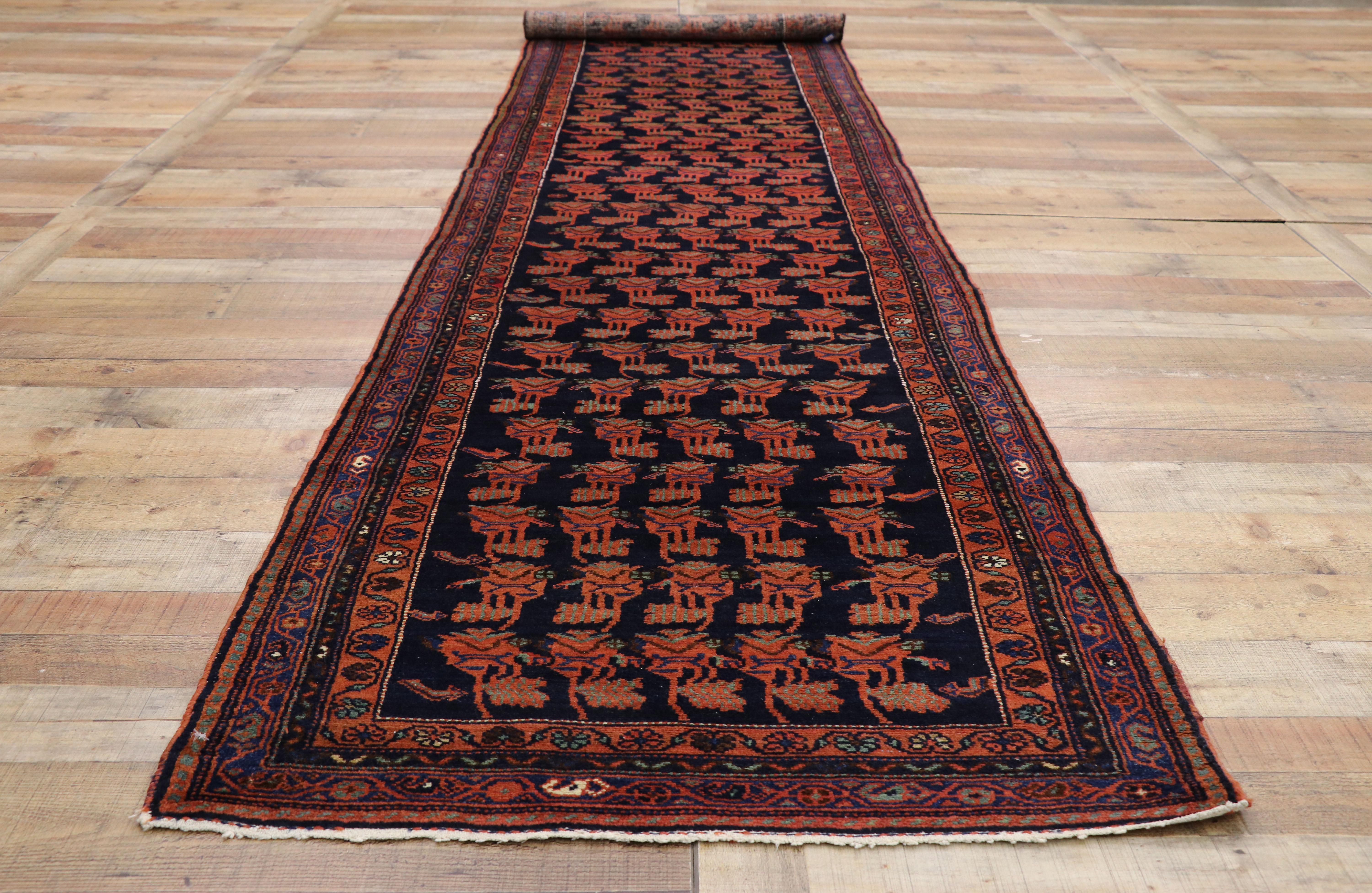 Antique Persian Azerbaijan Runner with Modern Federal Style For Sale 1