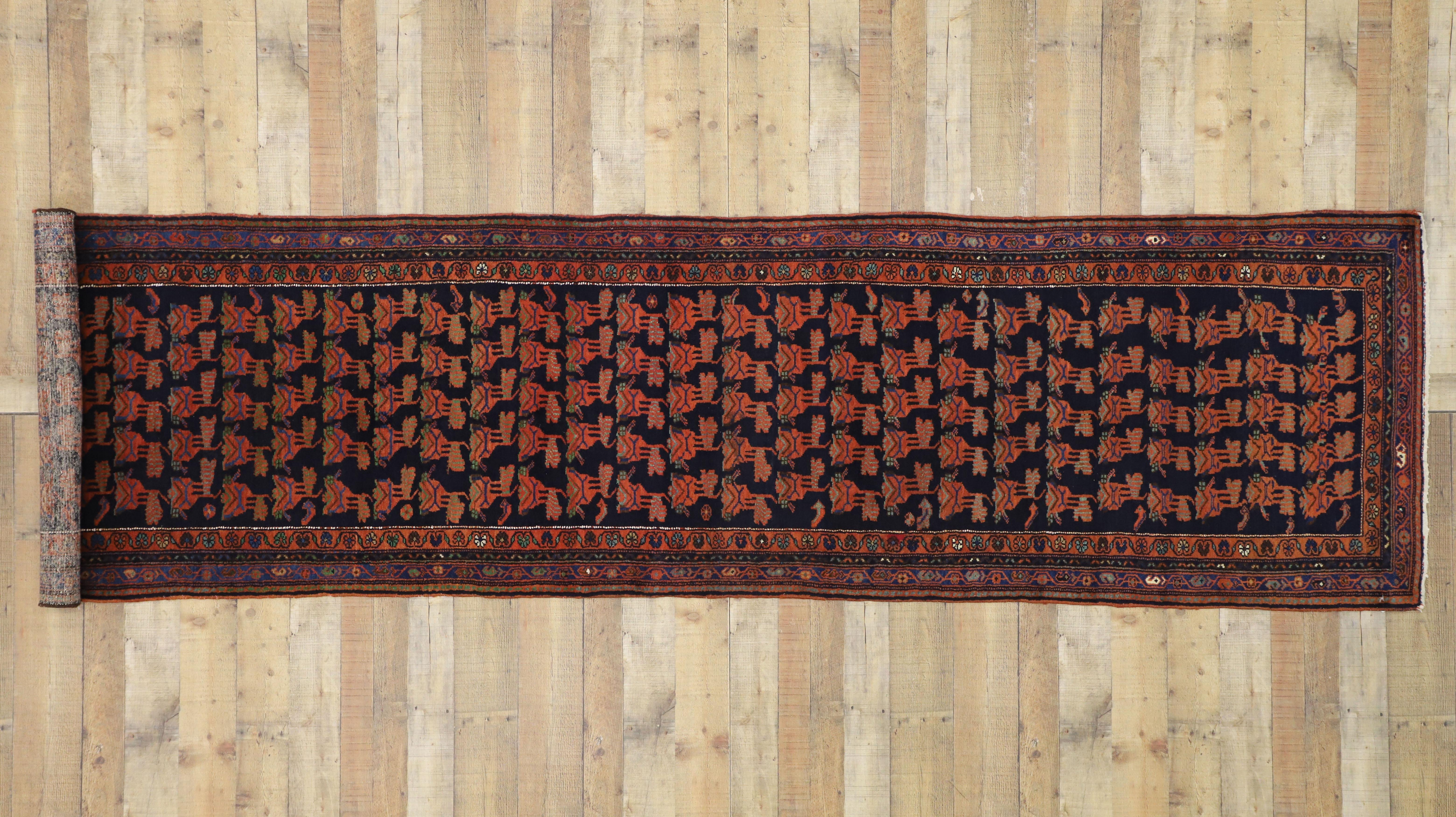 Antique Persian Azerbaijan Runner with Modern Federal Style For Sale 2