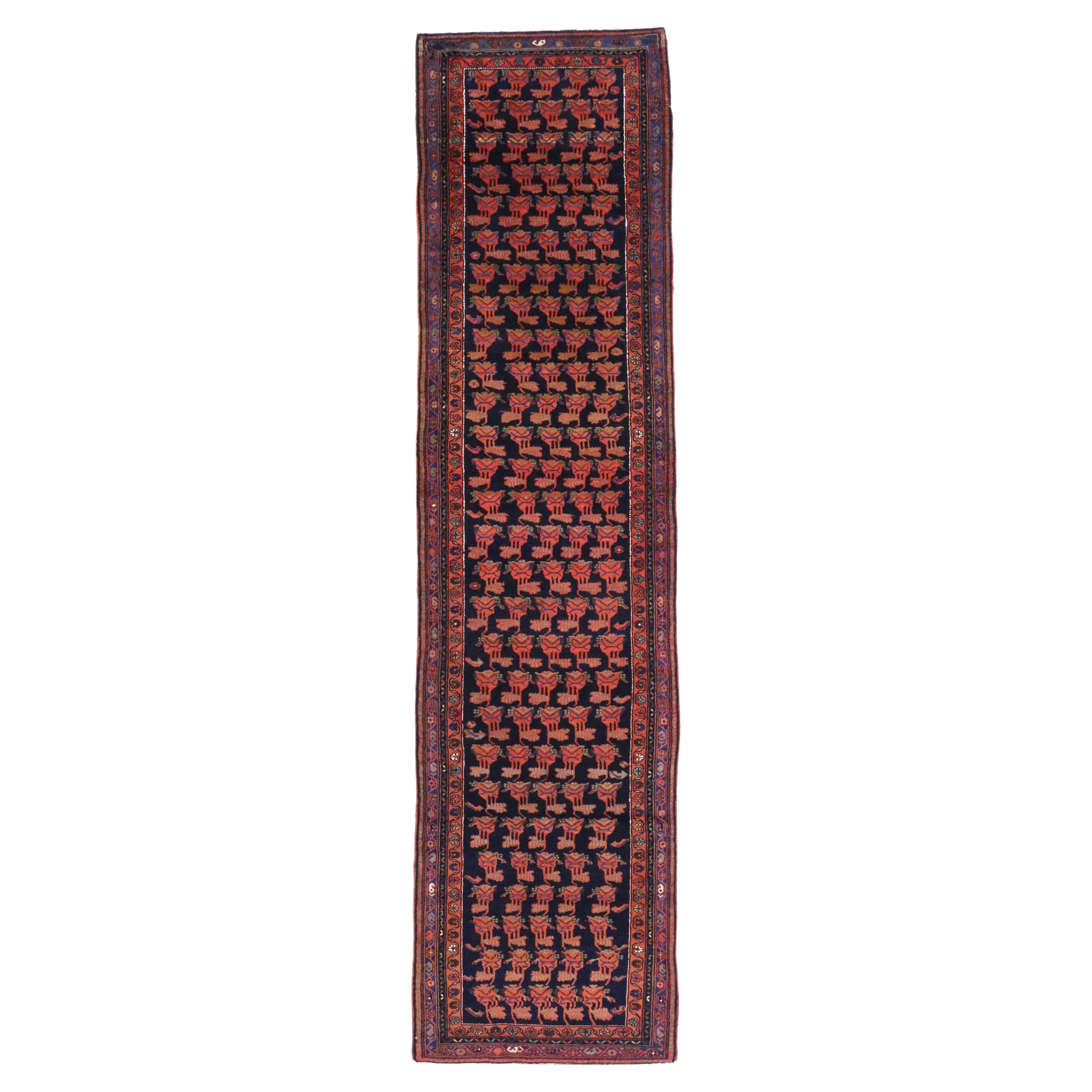 Antique Persian Azerbaijan Runner with Modern Federal Style For Sale