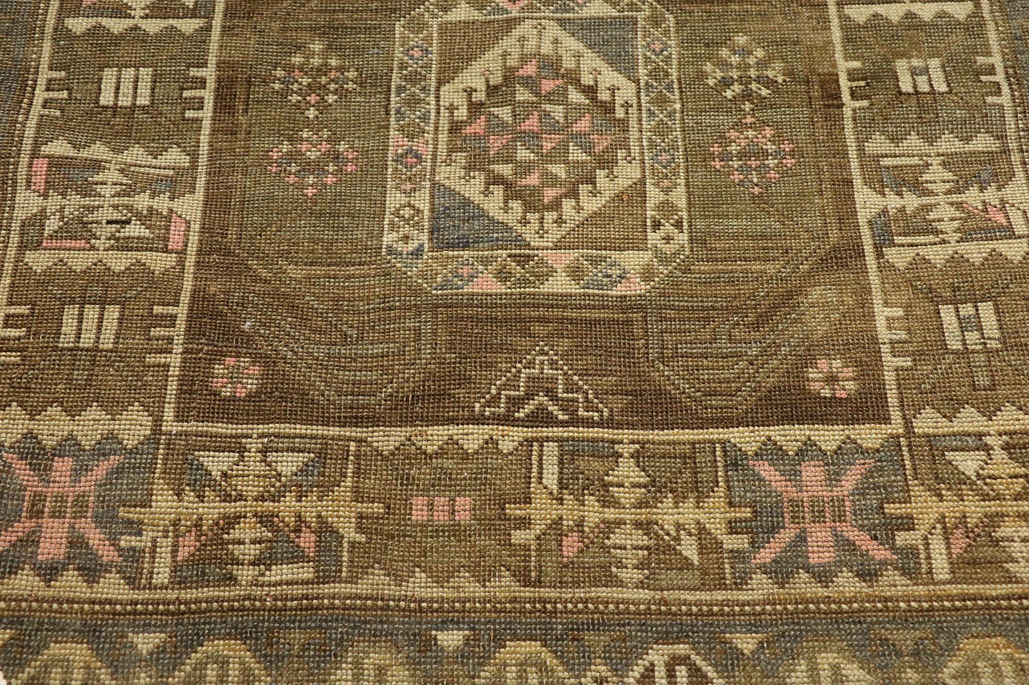 Antique Persian Azerbaijan Runner with Warm Tribal Style In Good Condition For Sale In Dallas, TX