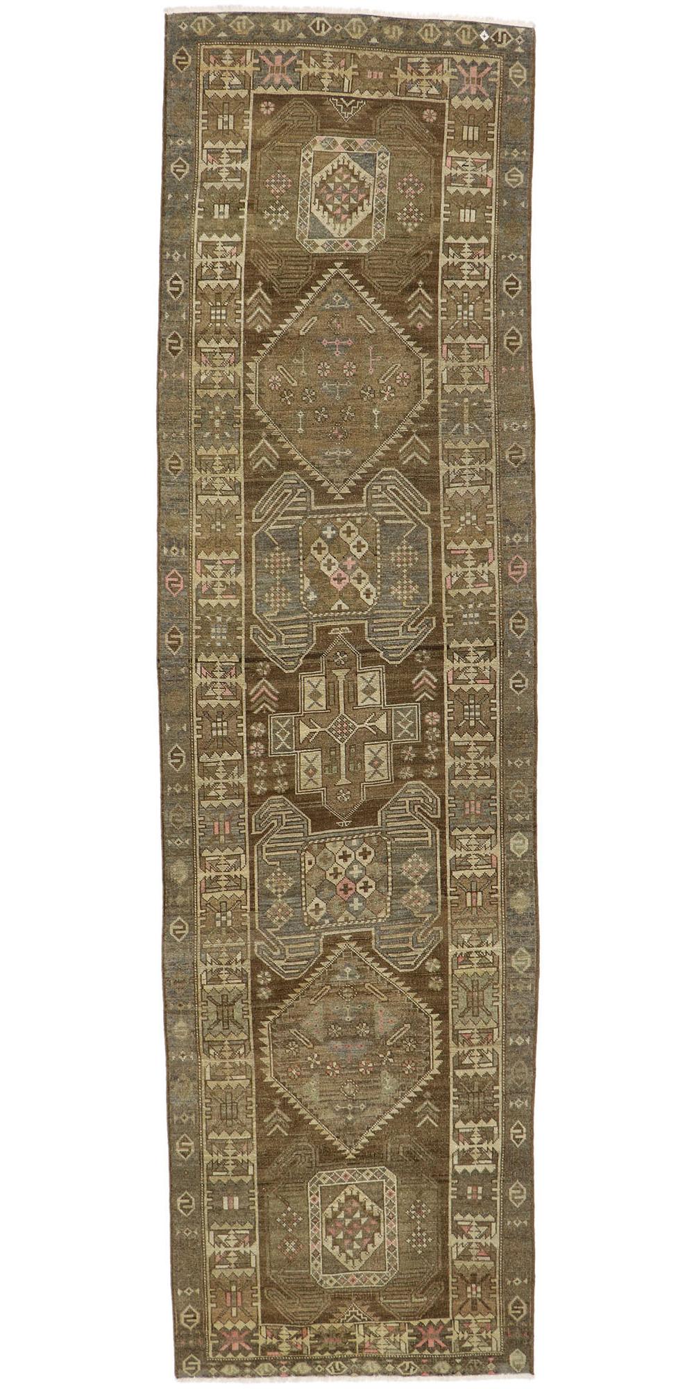 Antique Persian Azerbaijan Runner with Warm Tribal Style For Sale 3