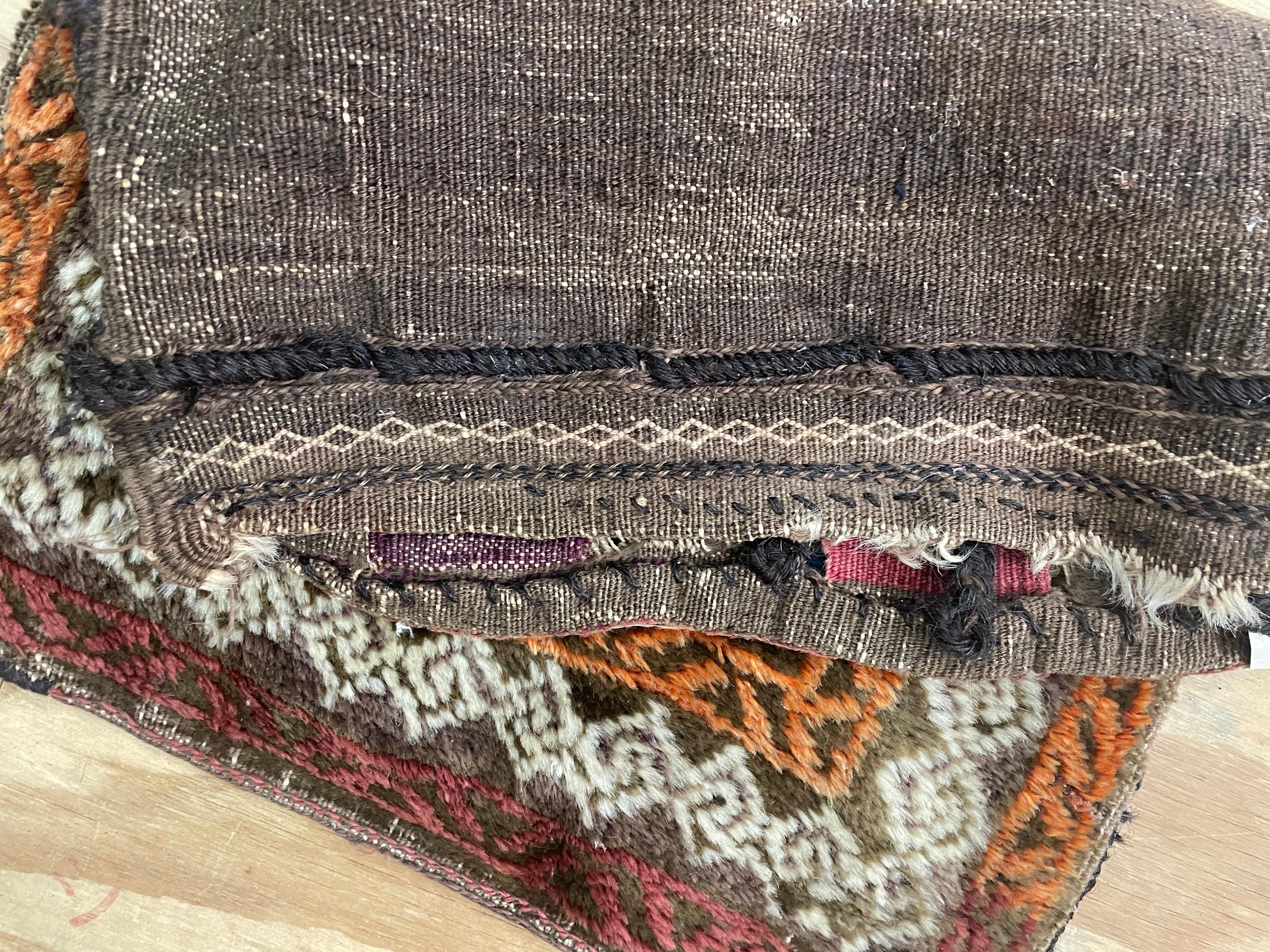 Kilim or flat weave rug made for saddle bag, it has been used in past for caring food by mule and today they use by collectors or simply as a decorative textile.