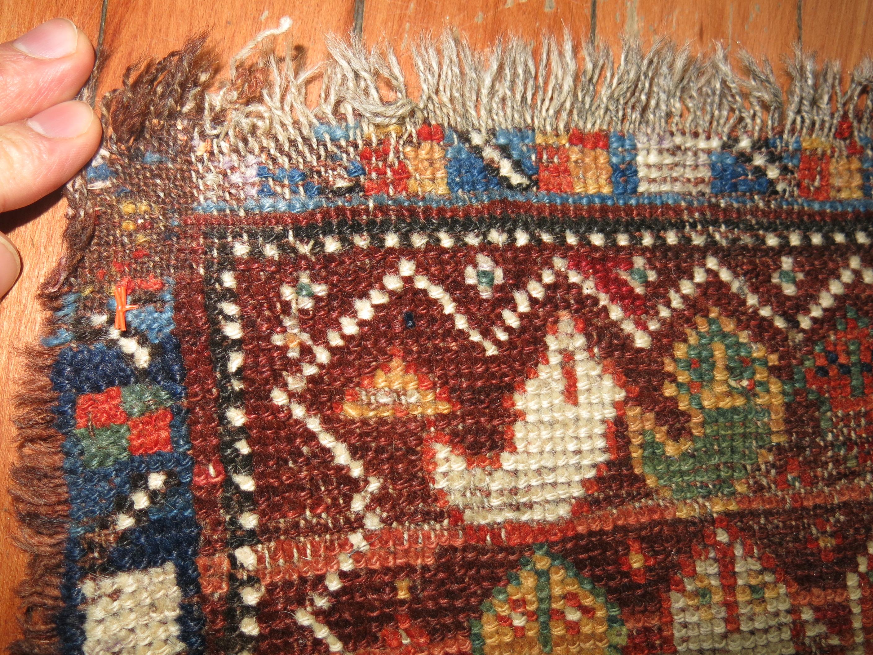 Hand-Woven Antique Persian Bagface Rug