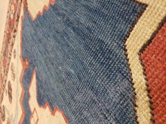 Antique Persian Bakhshaish Carpet, Handmade Wool Oriental Rug, Ivory Light Blue