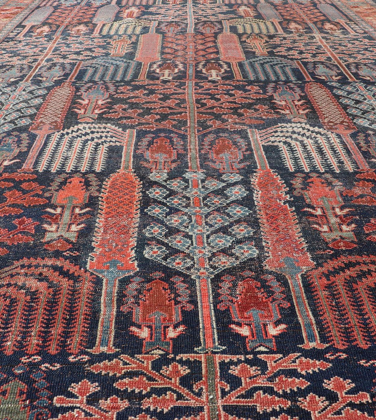 Antique Persian Bakhshaish Rug with All-Over Tree and Willow Design For Sale 5