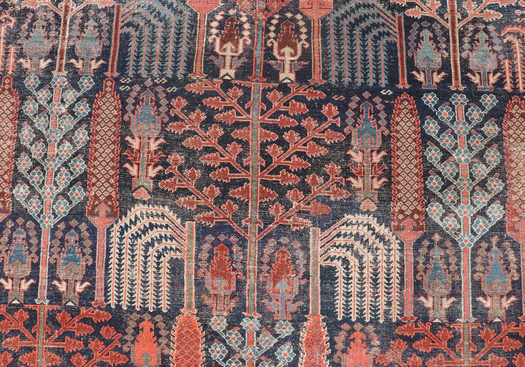Antiker persischer Bakhshaish-Teppich mit All-Over-Baum und Weide-Design im Angebot 5