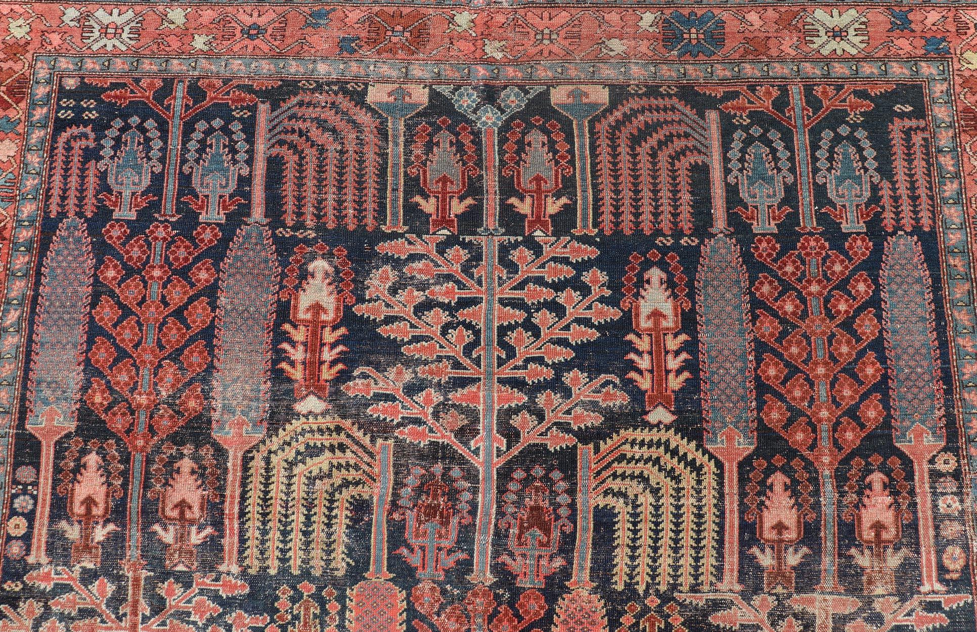 Antiker persischer Bakhshaish-Teppich mit All-Over-Baum und Weide-Design im Angebot 6