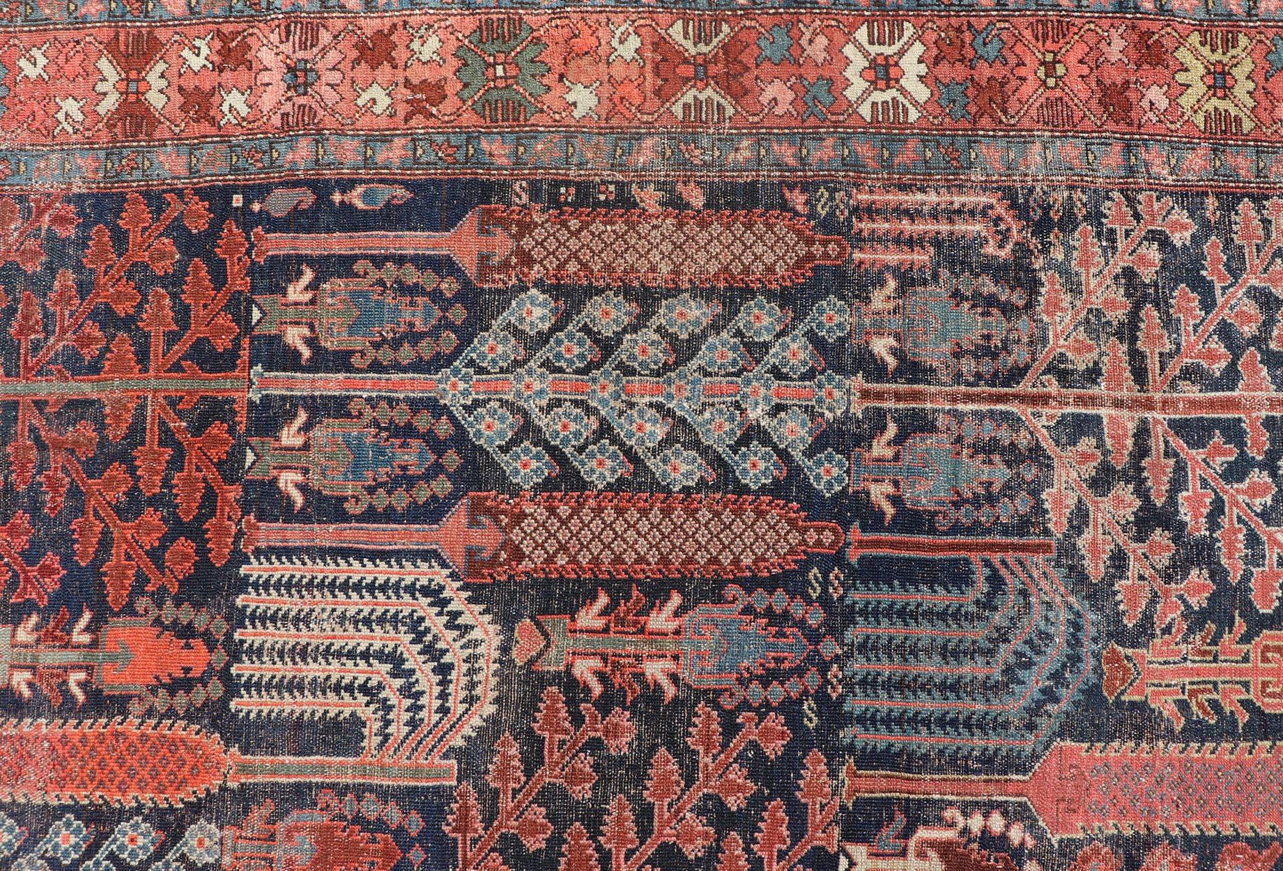 Antiker persischer Bakhshaish-Teppich mit All-Over-Baum und Weide-Design im Angebot 7