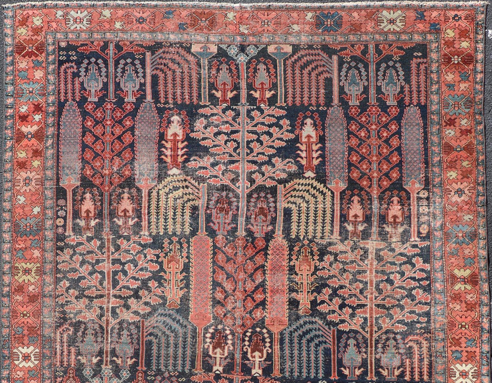 20th Century Antique Persian Bakhshaish Rug with All-Over Tree and Willow Design For Sale