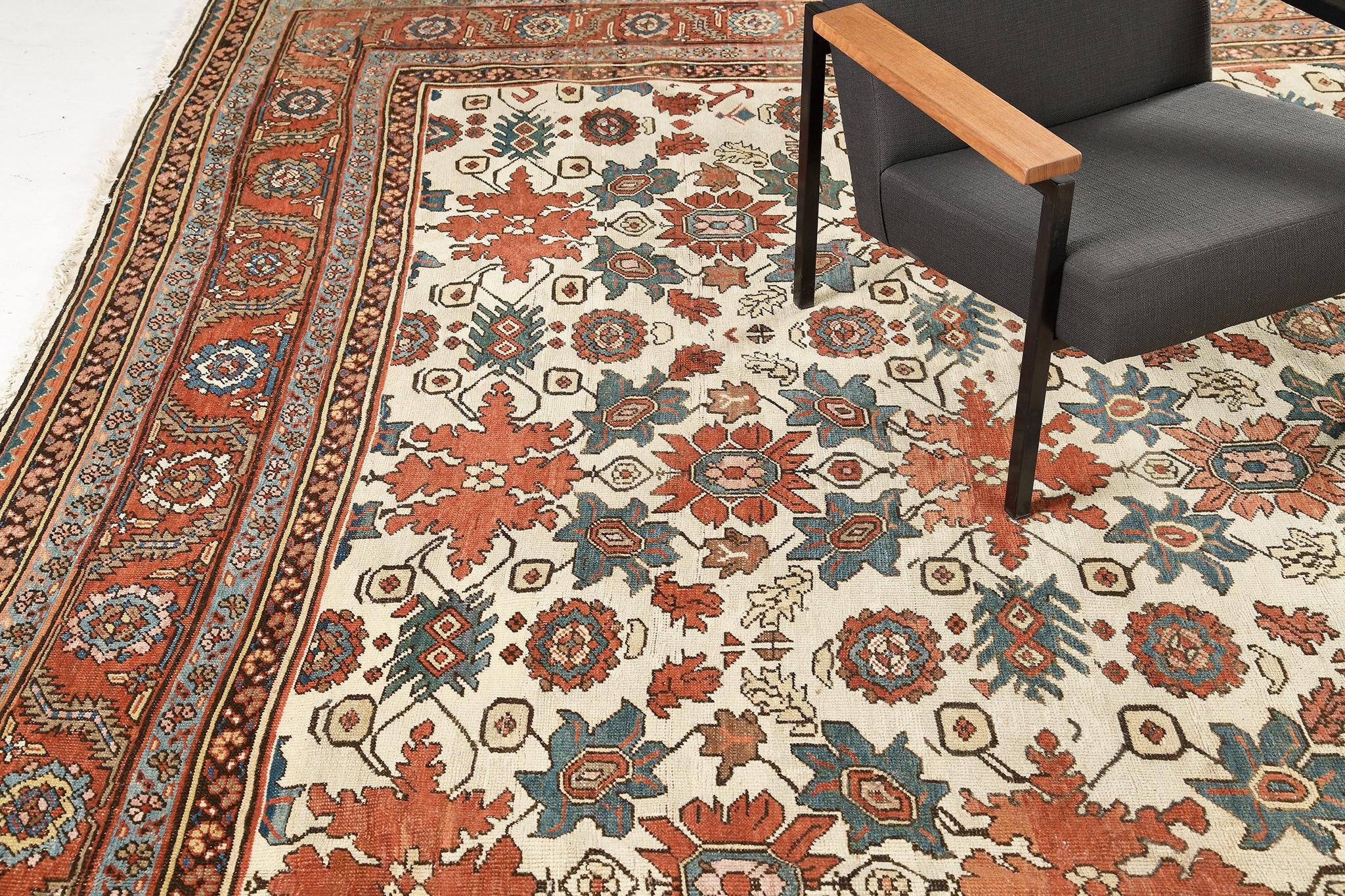 Antiker persischer quadratischer Bakhshaish-Teppich  im Angebot 2