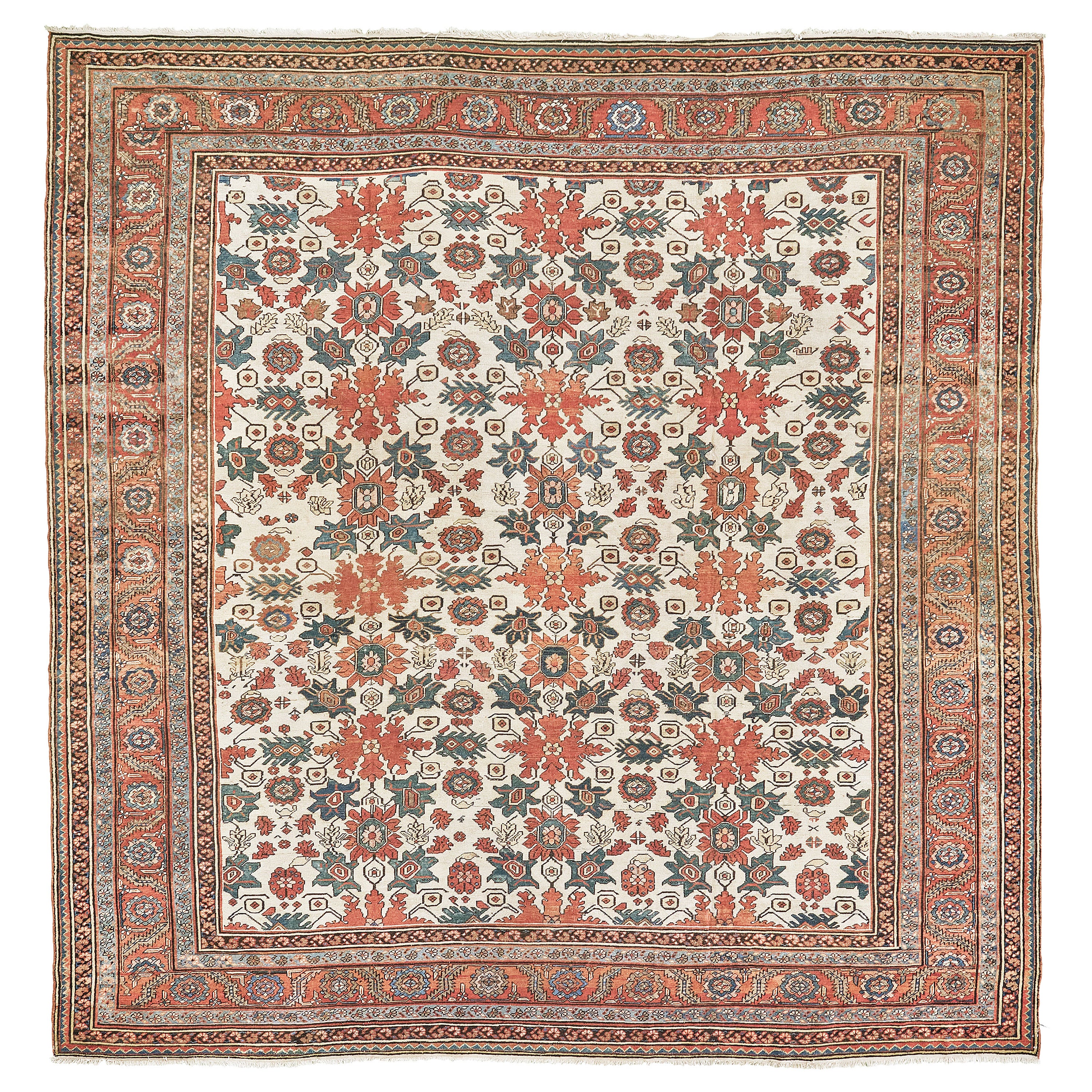Antique Persian Bakhshaish Square Rug