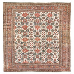 Antico tappeto persiano Bakhshaish quadrato