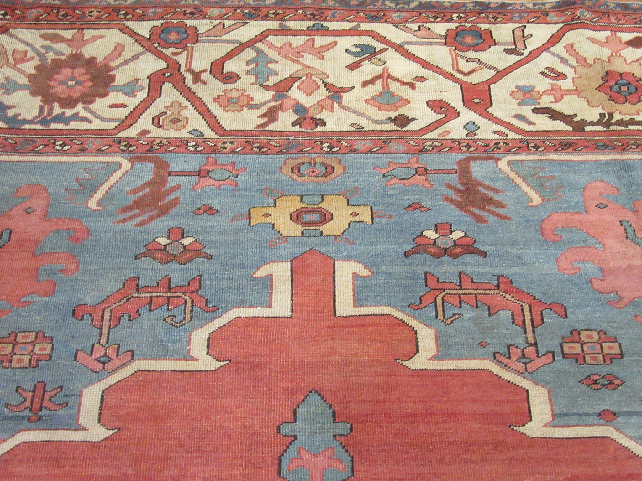 Large Antique Hand Knotted Wool  Persian Bakhshayesh Rug For Sale 9