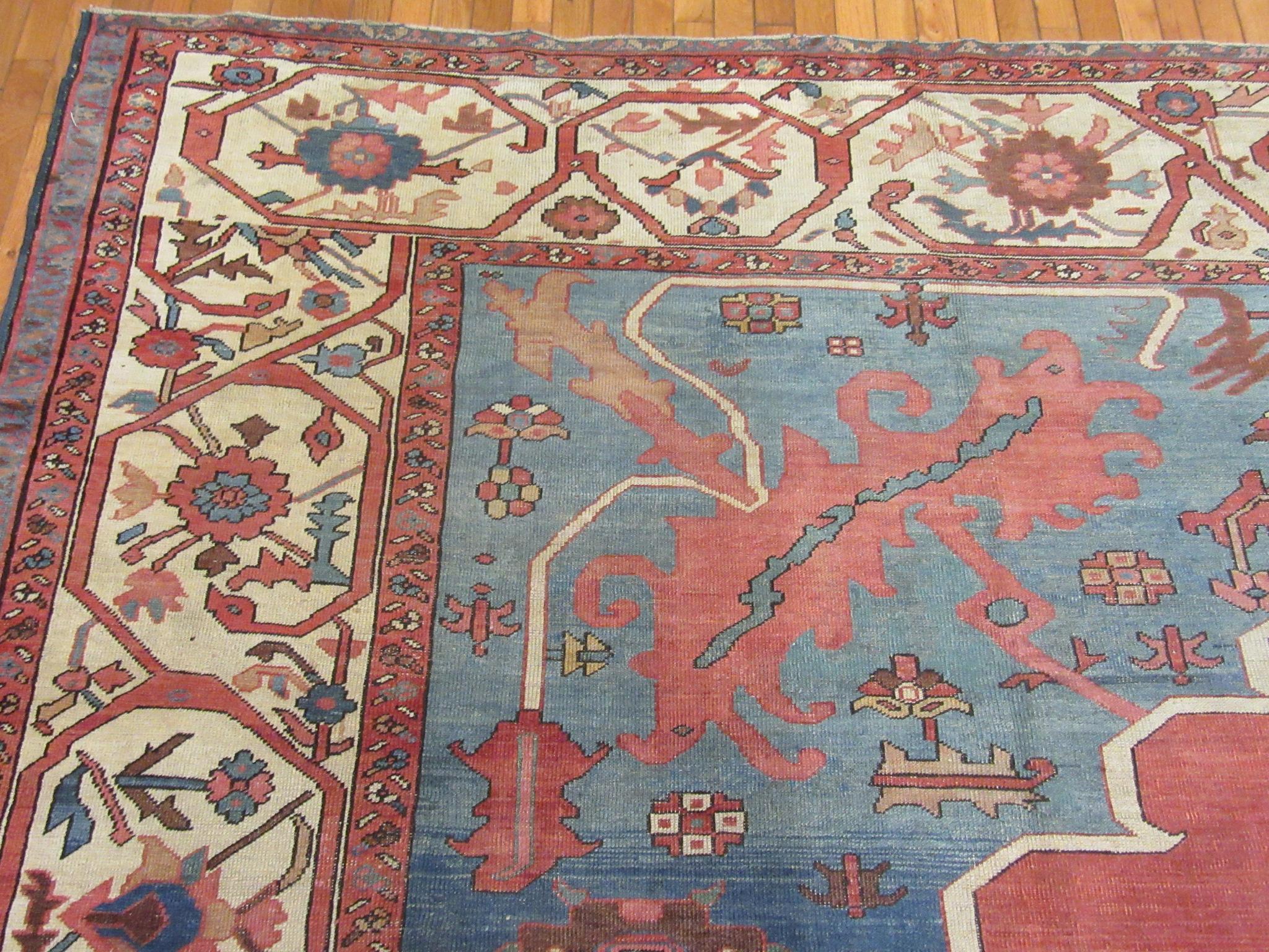 Large Antique Hand Knotted Wool  Persian Bakhshayesh Rug For Sale 10