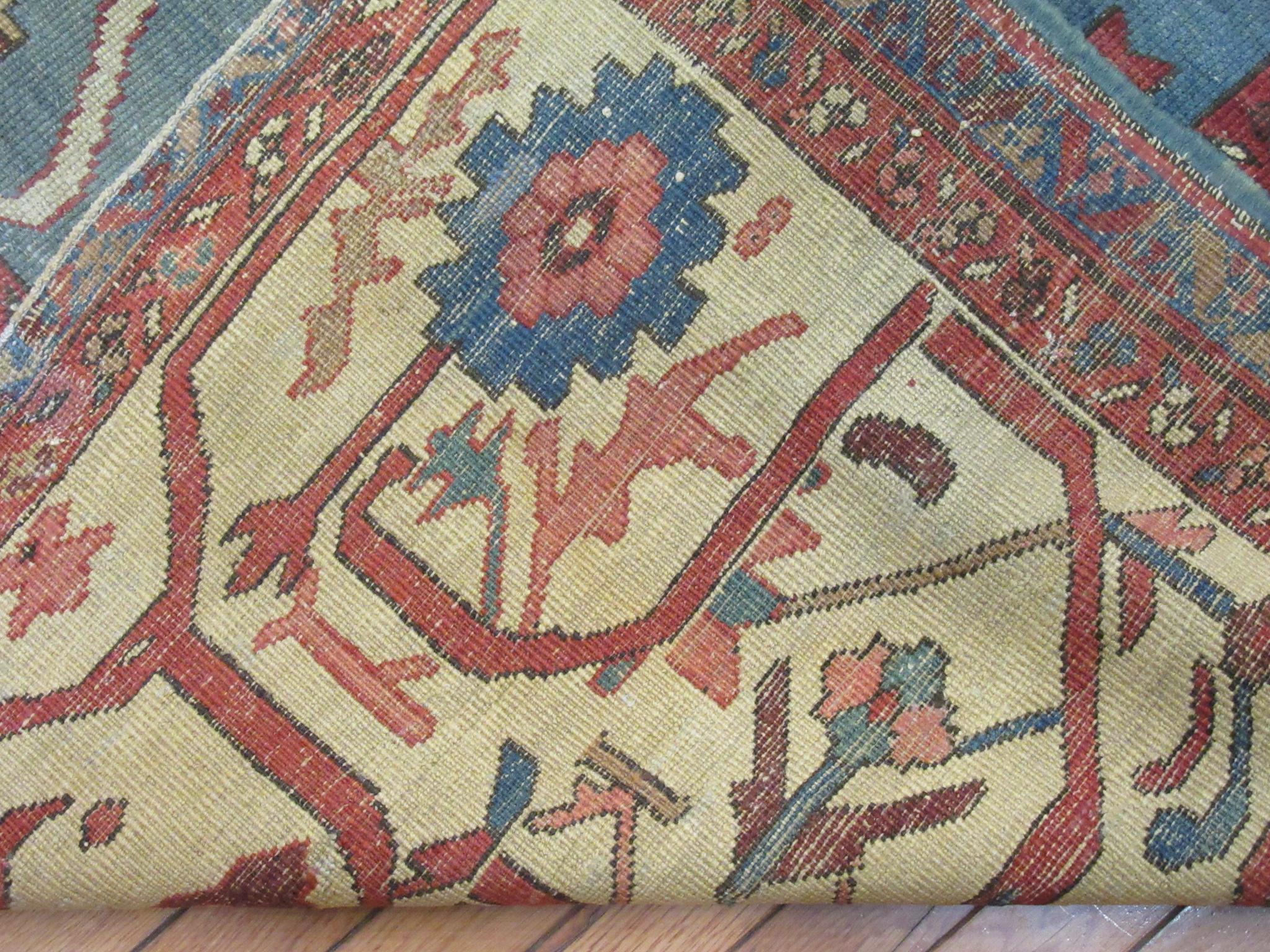 Large Antique Hand Knotted Wool  Persian Bakhshayesh Rug For Sale 12