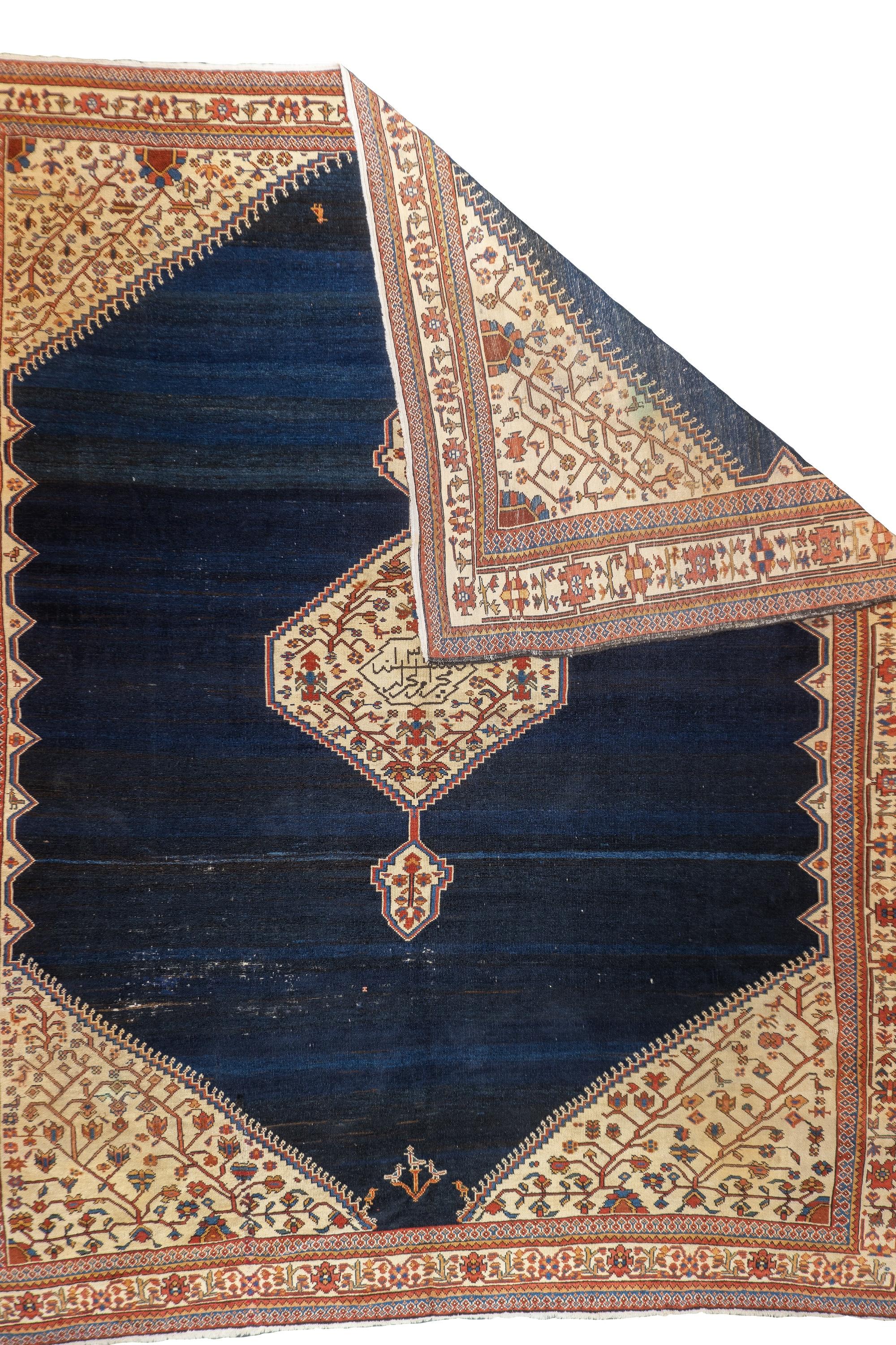 Antique Persian Bakhshayesh Rug 9'8'' x 11'6''.A type of Heriz, generally in squarish sizes, allover patterns and coarse to moderate weaves, wool or mixed constructions; woven before 1900. Term is often extended to early medallion, later 19th