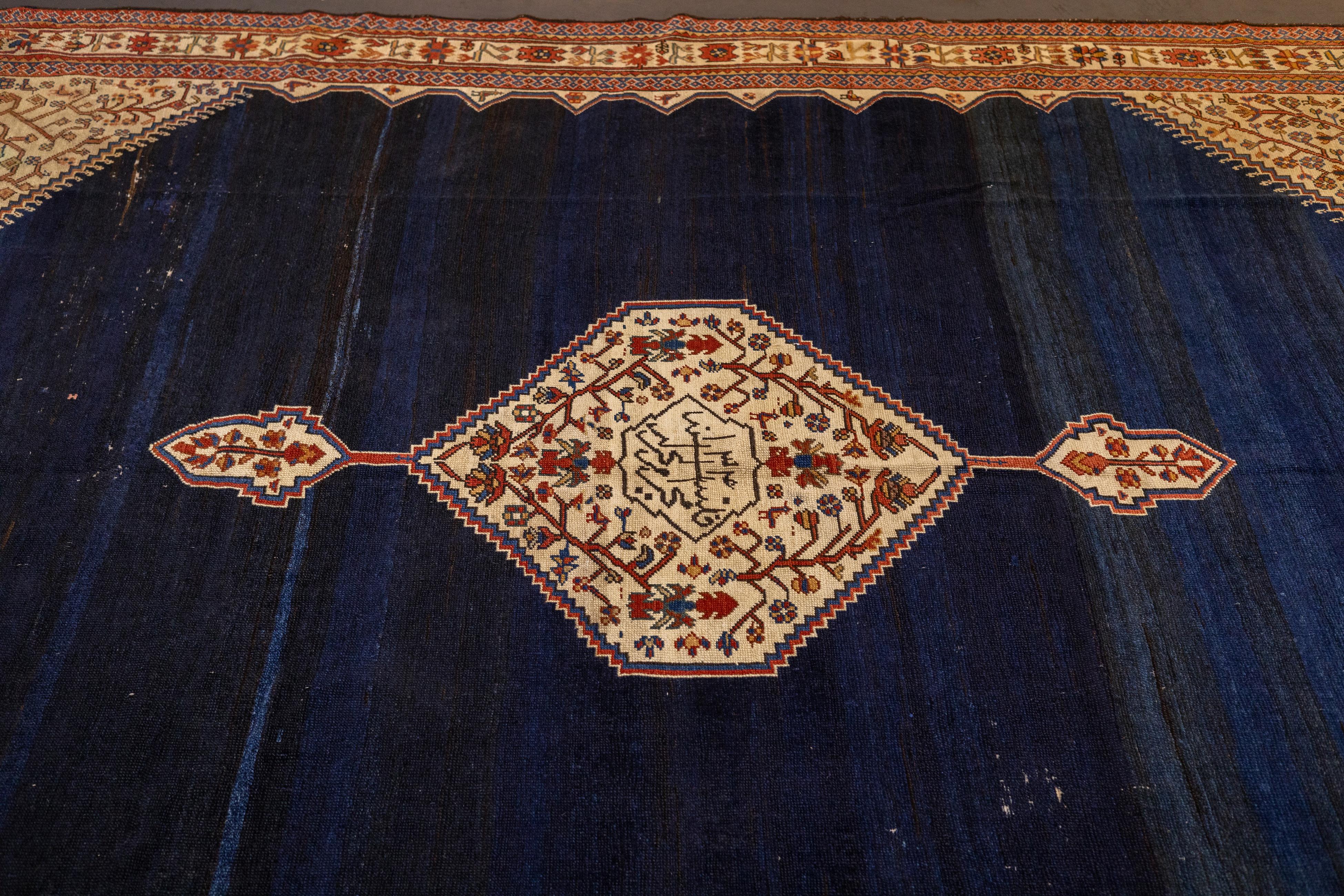 Wool Antique Persian Bakhshayesh Rug 9'8'' x 11'6'' For Sale