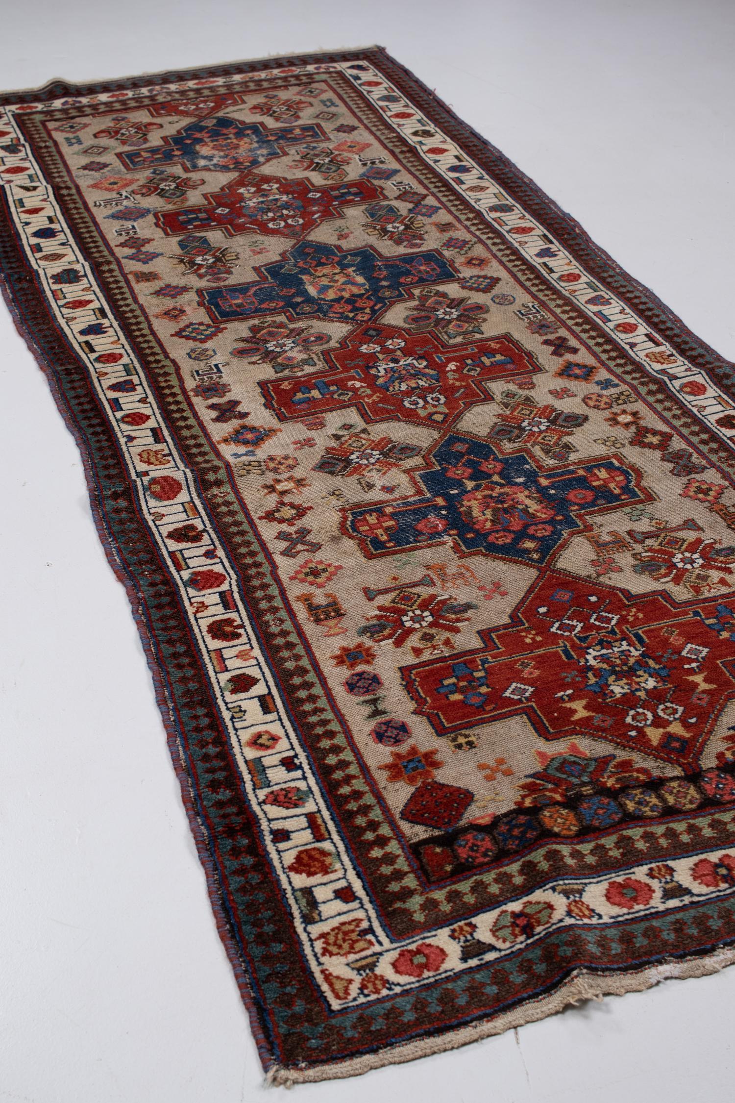 Wool Antique Persian Bakhshayesh Runner Rug For Sale