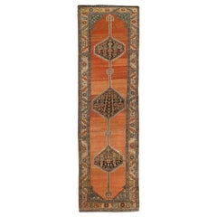 Antique Persian Bakhshayesh Runner Rug with Floral Medallions and Tribal Details