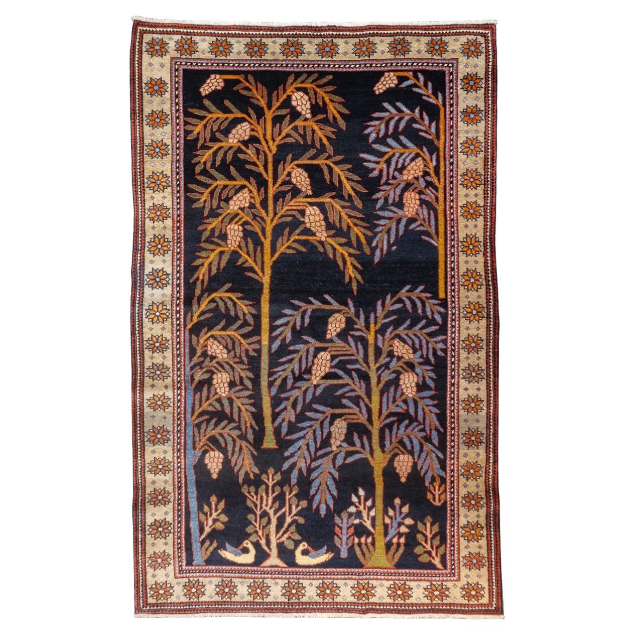 Antike persische Bakhshayesh ungewöhnlich Baum Design Teppich 4'2" x 6'11"