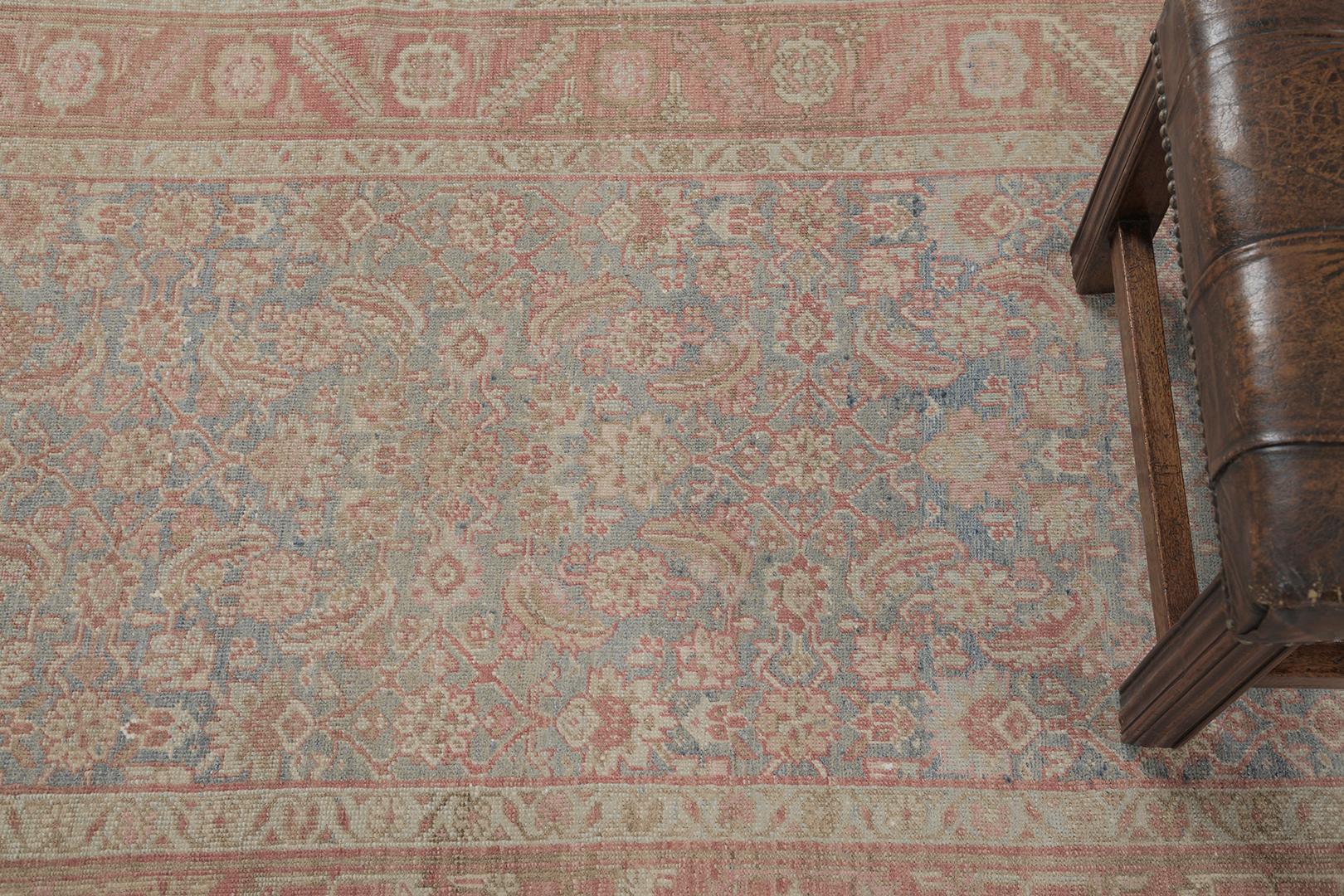 Hand-Knotted Antique Persian Bakhsyayesh by Mehraban Rugs For Sale