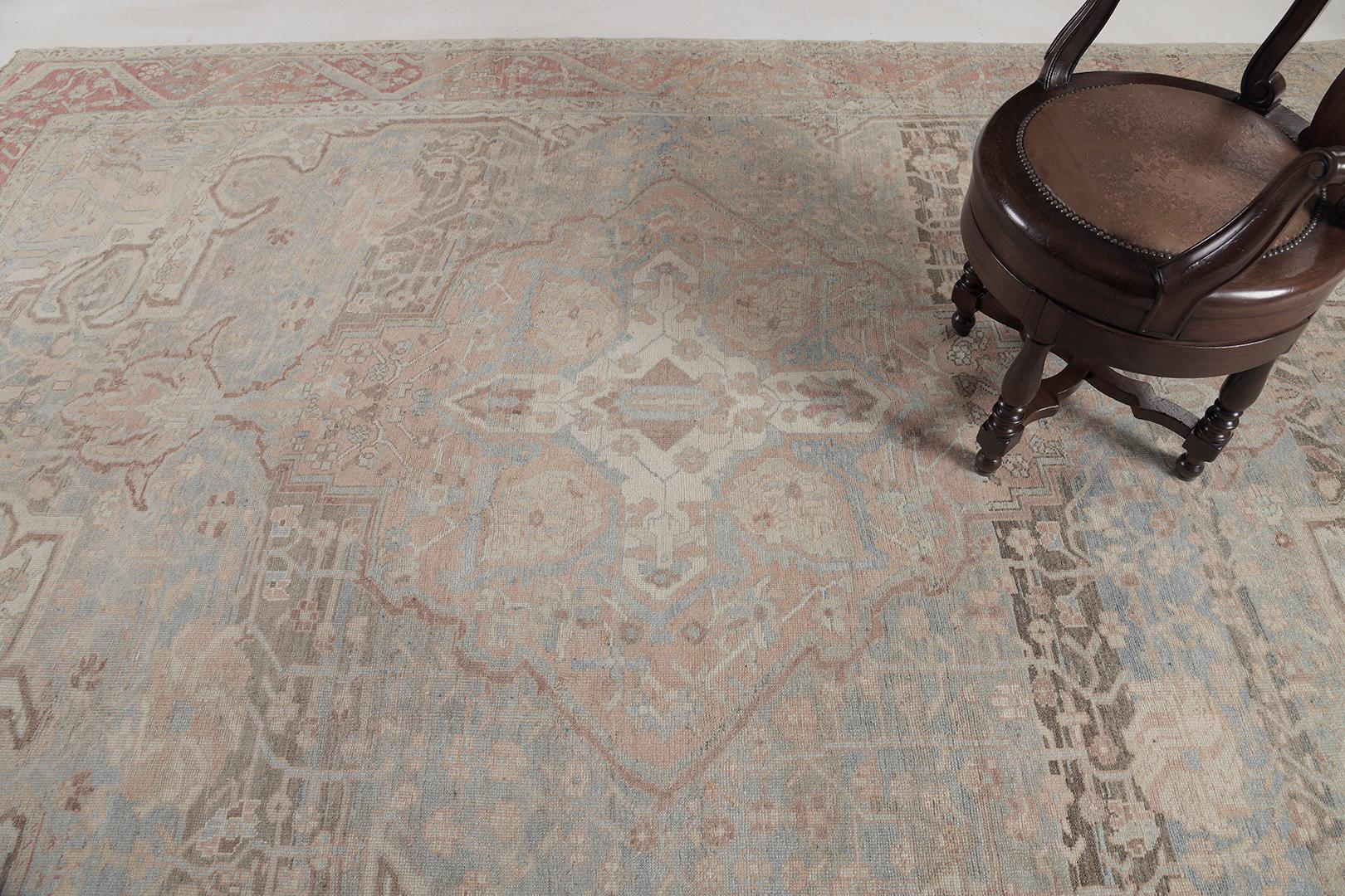 Wool Antique Persian Bakhtiar Rug For Sale