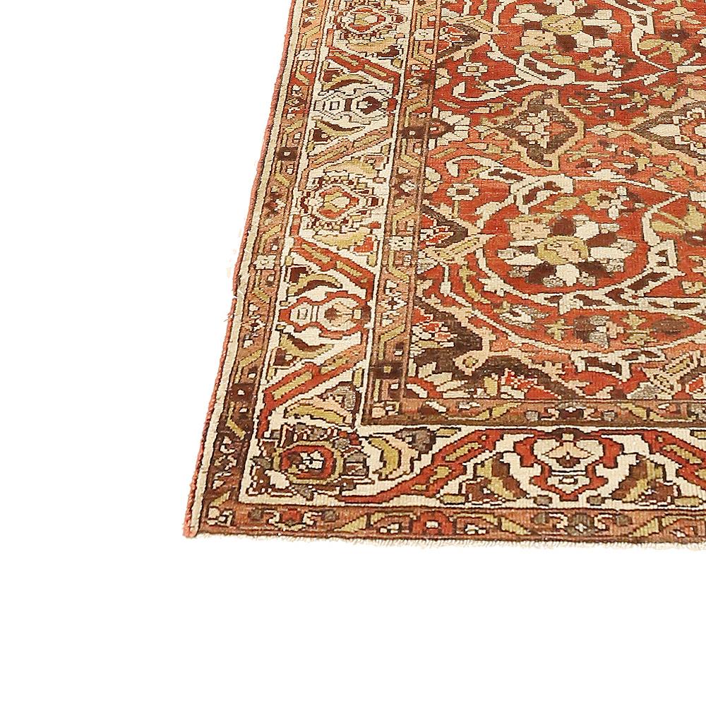 Hand-Woven Antique Persian Bakhtiar Rug with Brown & Red Floral Field For Sale