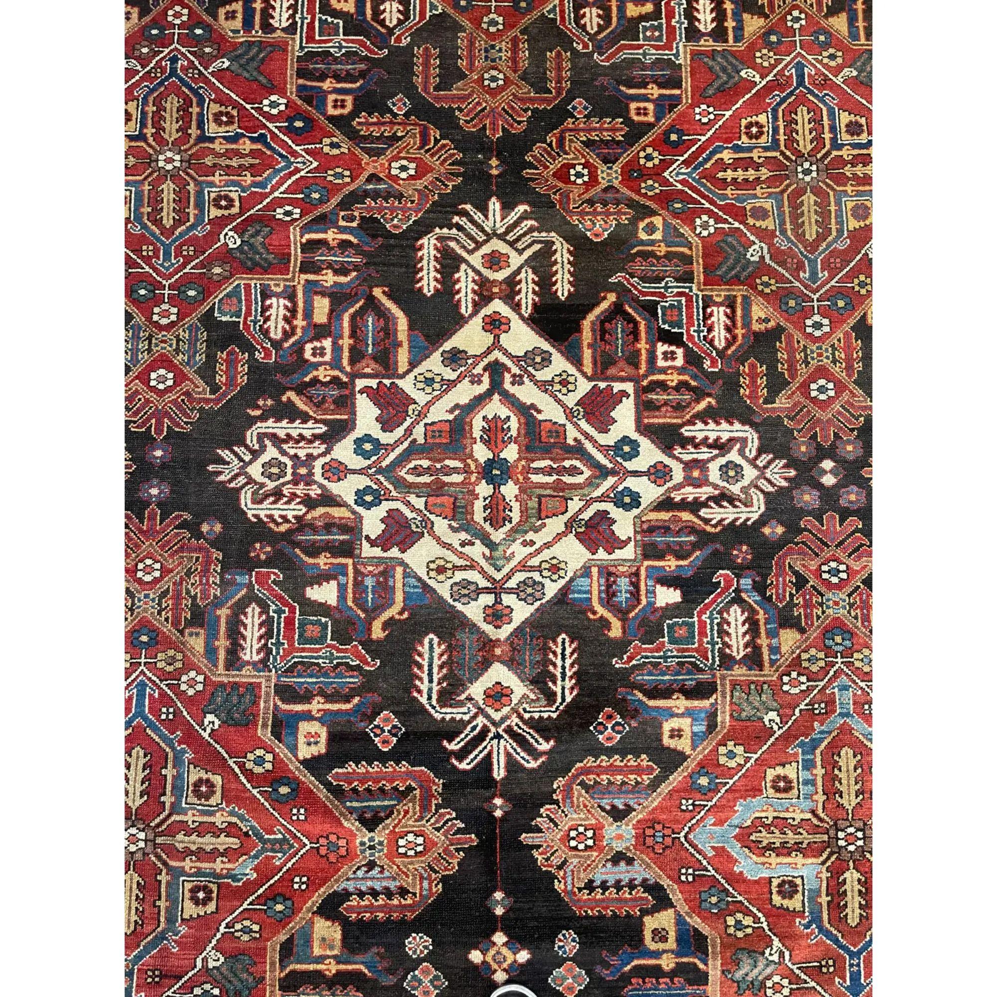 Antique Persian Bakhtiari rugs are among the more intriguing and distinct styles of antique Persian rugs, boasting a fascinating historical heritage and expressing a unique aesthetic ideal. Bakhtiari rugs and carpets are one of the few types and