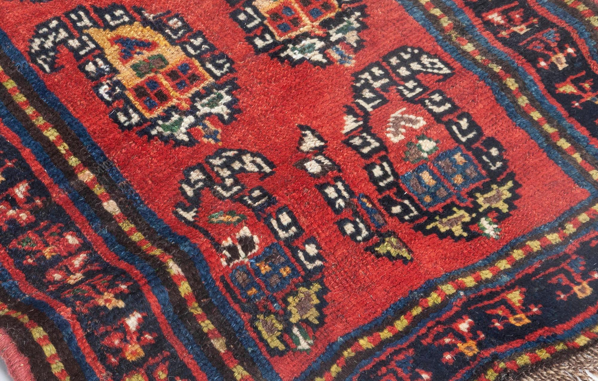 Wool Antique Persian Bakhtiari Runner Fragment For Sale