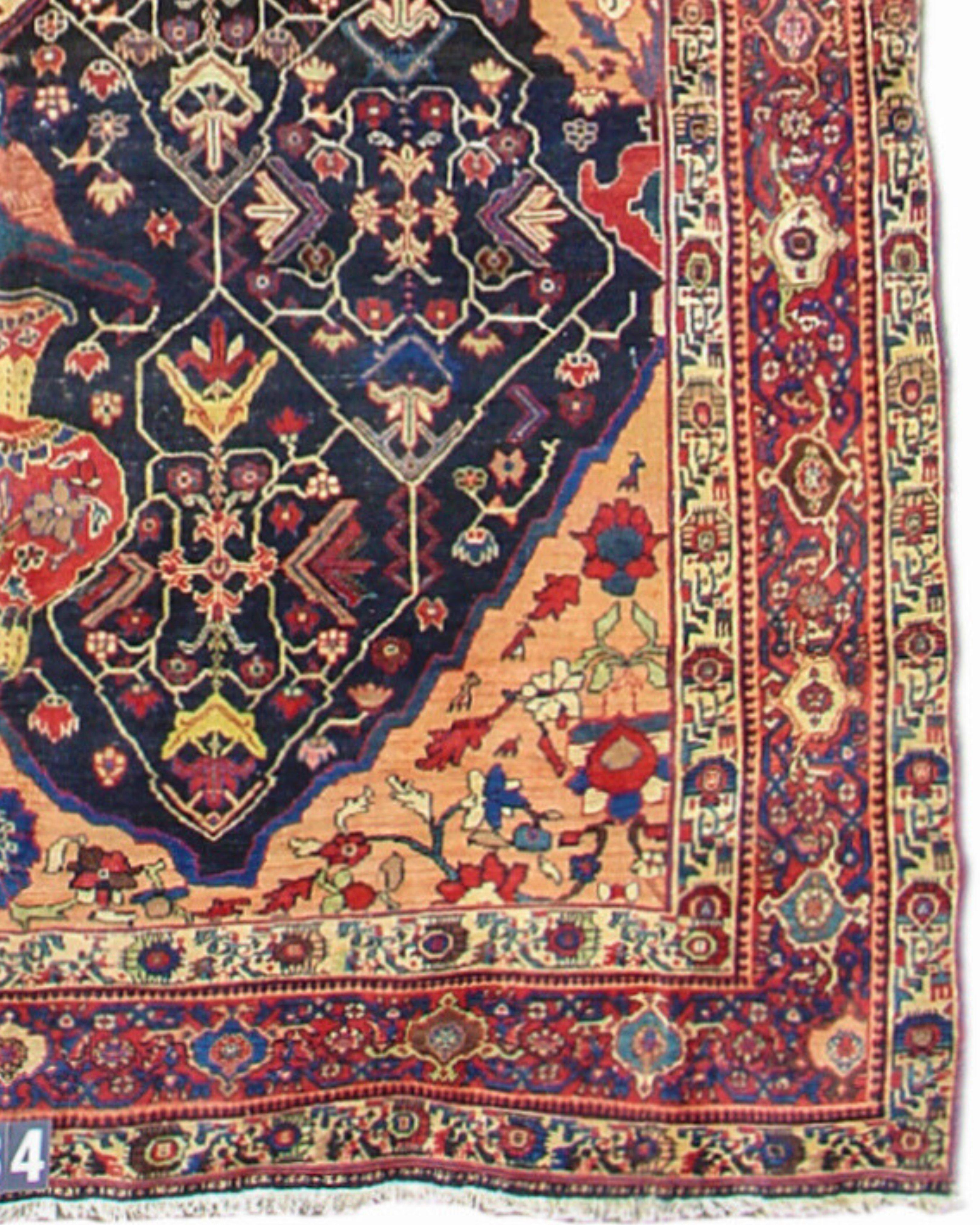 Wool Antique Persian Bakhtiari Carpet Rug, Early 20th Century For Sale