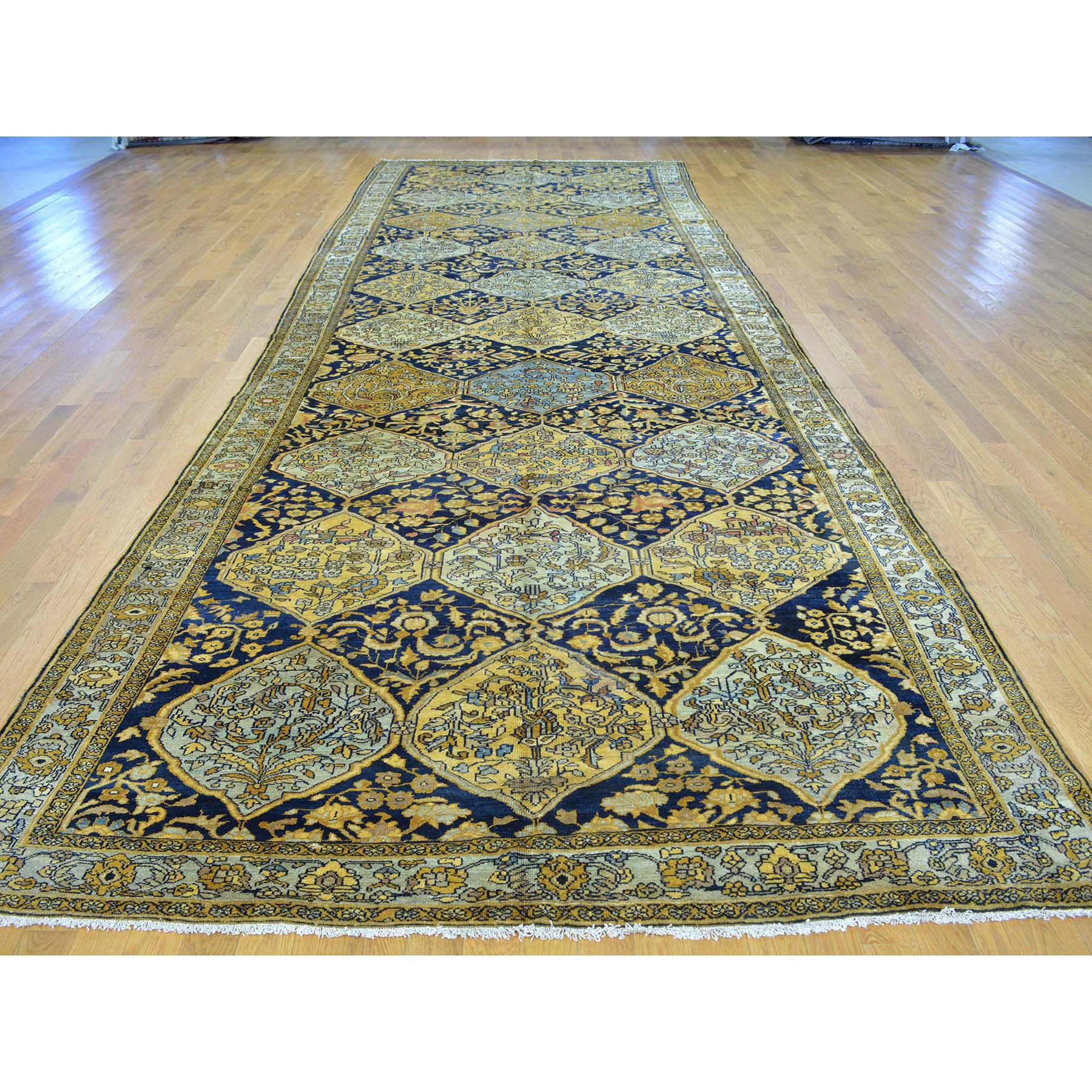 Antique Persian Bakhtiari excellent condition wide runner Oriental rug. Measures: 6'8