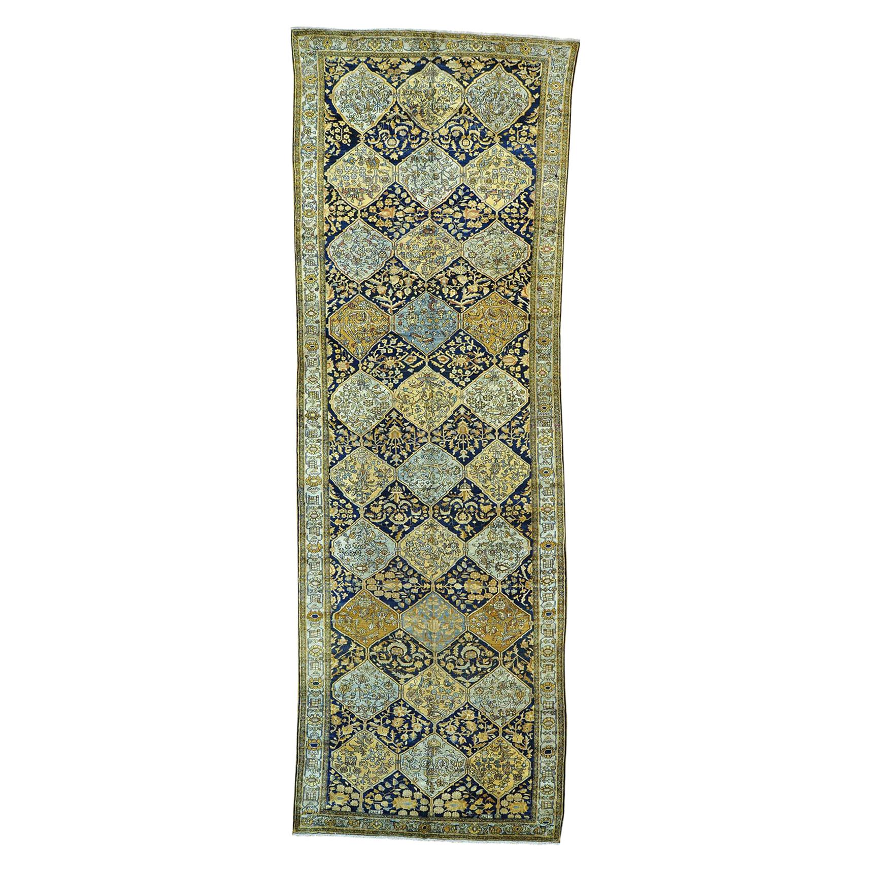 Antique Persian Bakhtiari Excellent Condition Wide Runner Oriental Rug For Sale