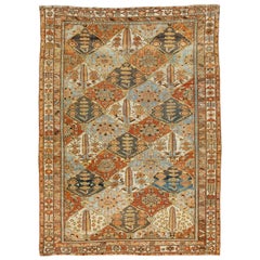 Antiquité - Tapis persan Bakhtiari en laine fait à la main avec design multicolore Allover