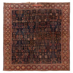 Antique Persian Bakhtiari Handwoven Luxury Multi Rug, 17'-7" X 17'-10" Size