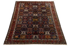 Antique Persian Bakhtiari Khesti "Garden" Rug  Hand-Knotted Wool 12x18
