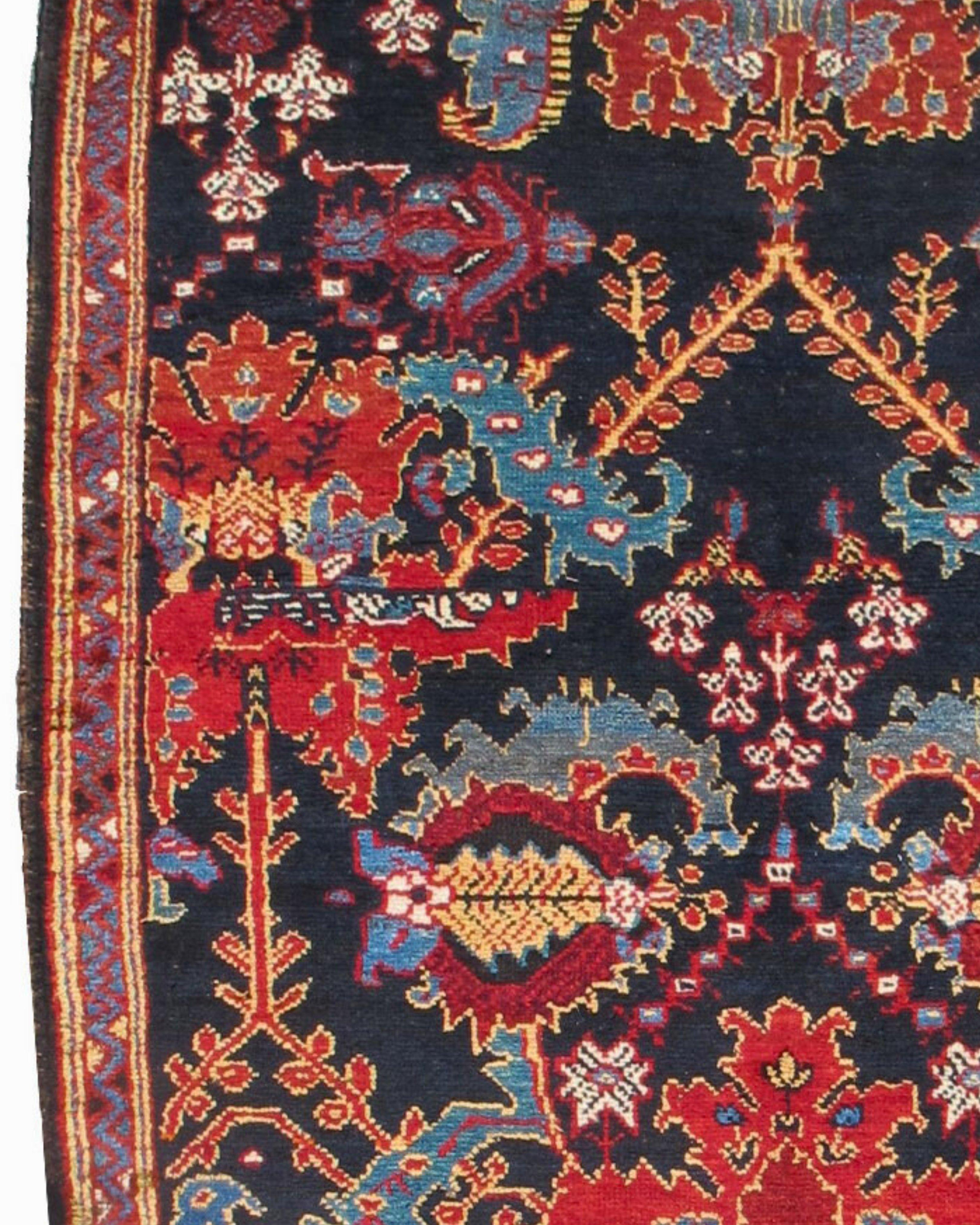 Hand-Knotted Antique Persian Bakhtiari Long Rug, c. 1920 For Sale