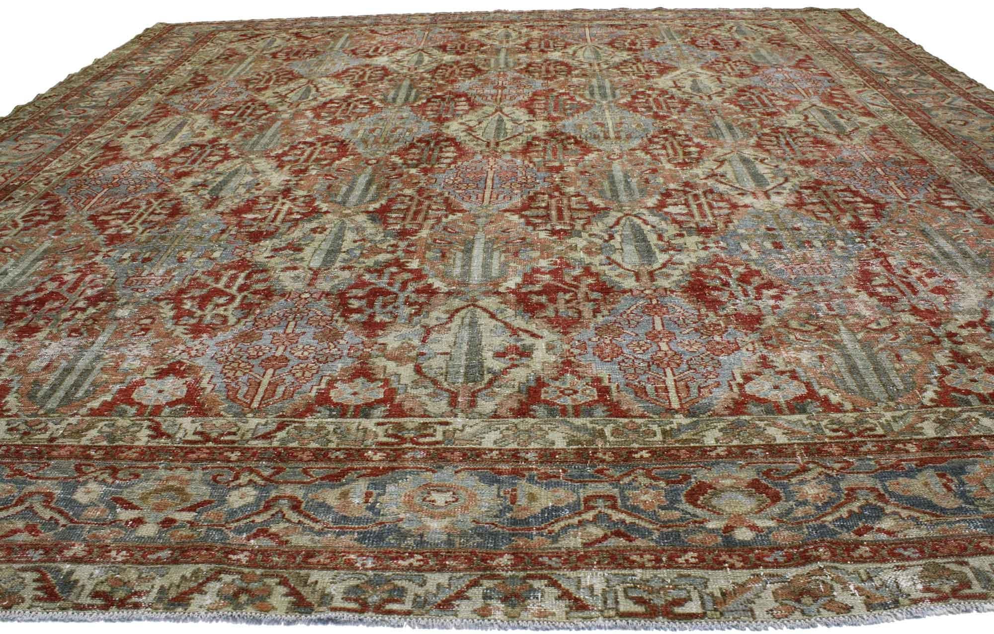 Industrial Antique Persian Bakhtiari Room Size Rug For Sale