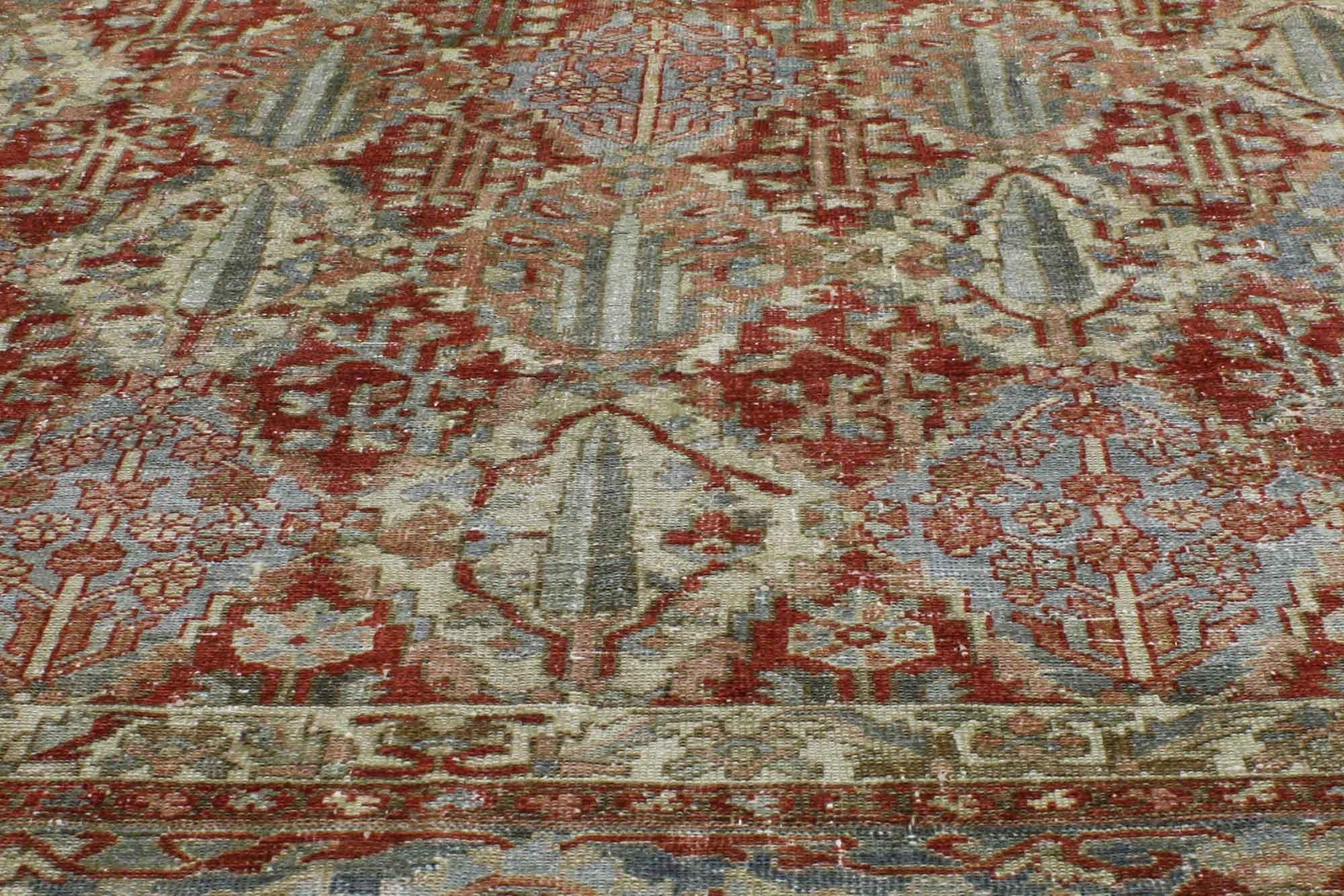 Hand-Knotted Antique Persian Bakhtiari Room Size Rug For Sale